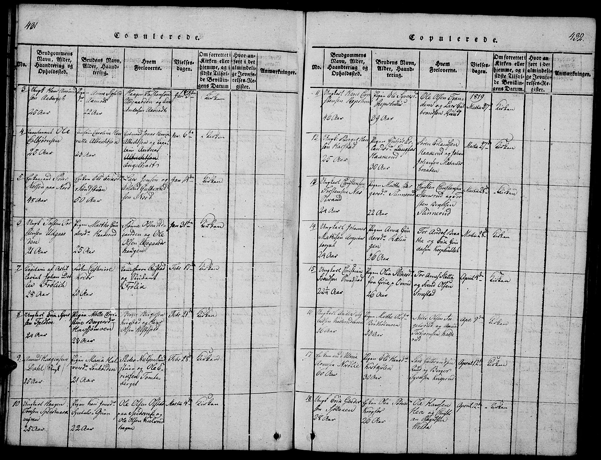 Vinger prestekontor, AV/SAH-PREST-024/H/Ha/Hab/L0001: Parish register (copy) no. 1, 1814-1825, p. 431-432
