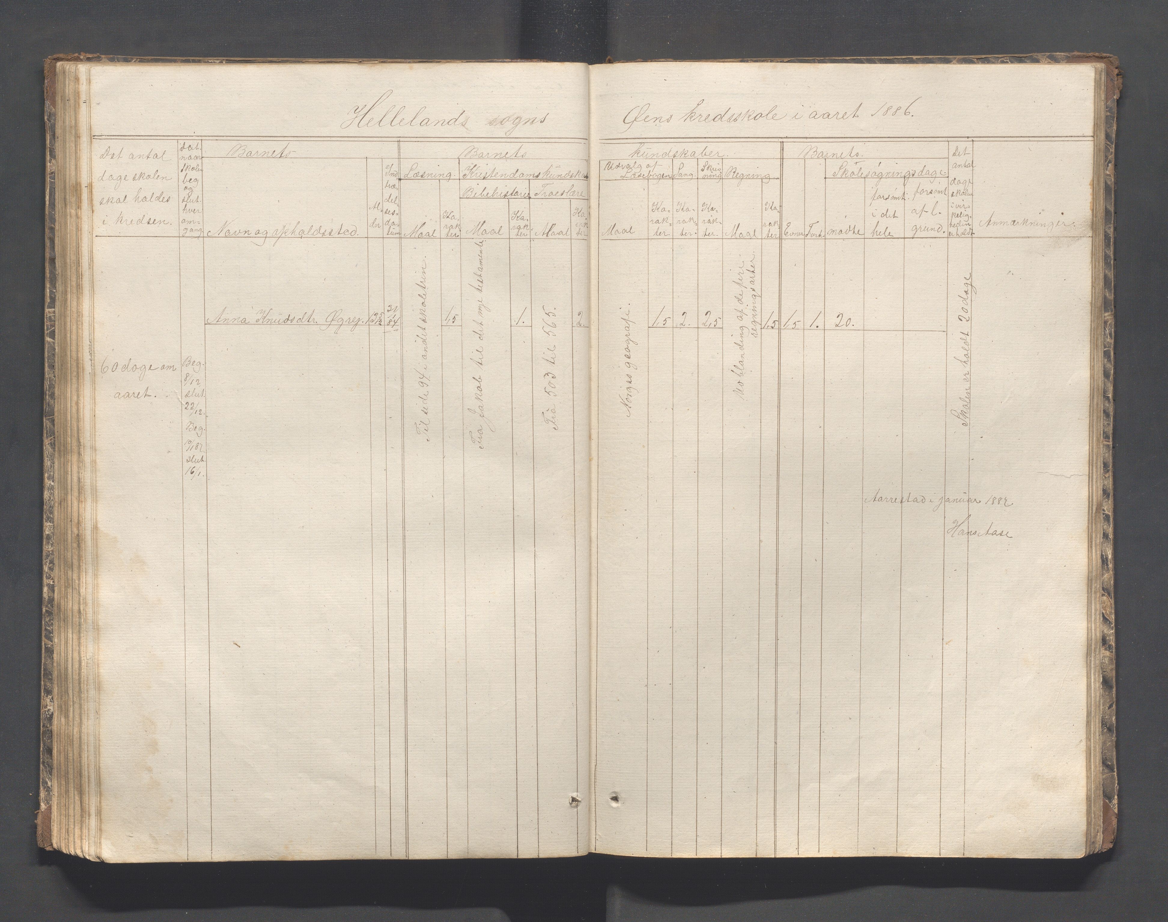 Helleland kommune - Skolekommisjonen/skolestyret, IKAR/K-100486/H/L0002: Skoleprotokoll - Søndre distrikt, 1859-1890, p. 89