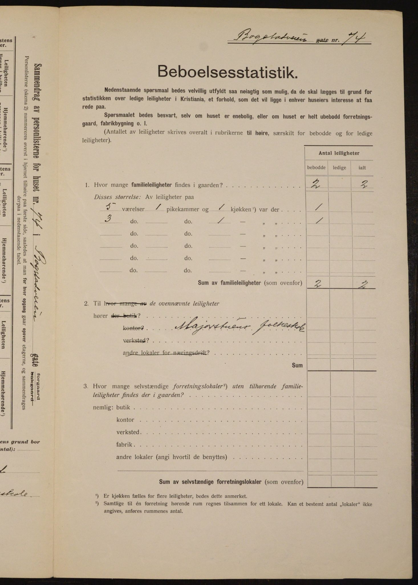 OBA, Municipal Census 1912 for Kristiania, 1912, p. 7463