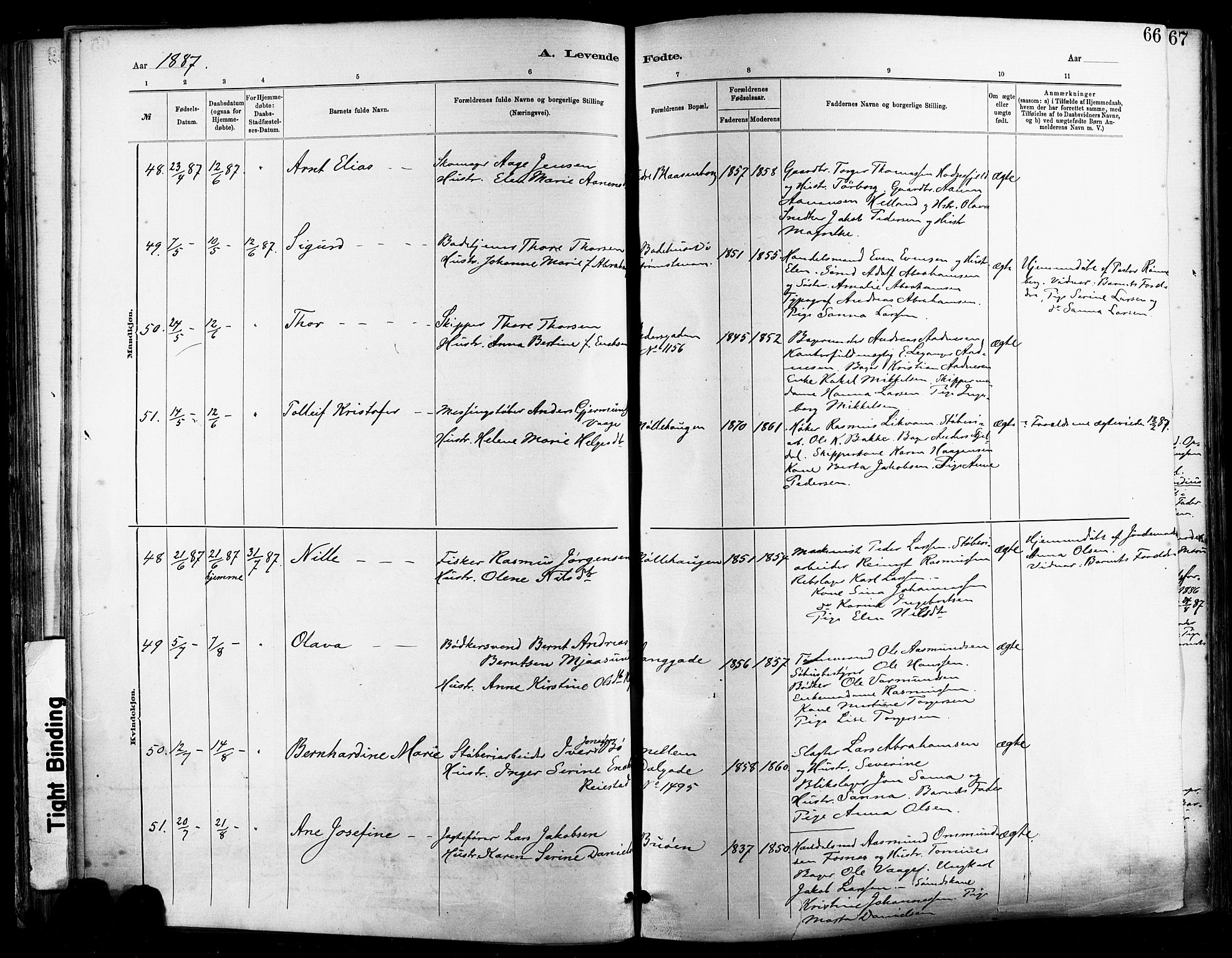 St. Johannes sokneprestkontor, AV/SAST-A-101814/001/30/30BA/L0001: Parish register (official) no. A 1, 1885-1891, p. 66