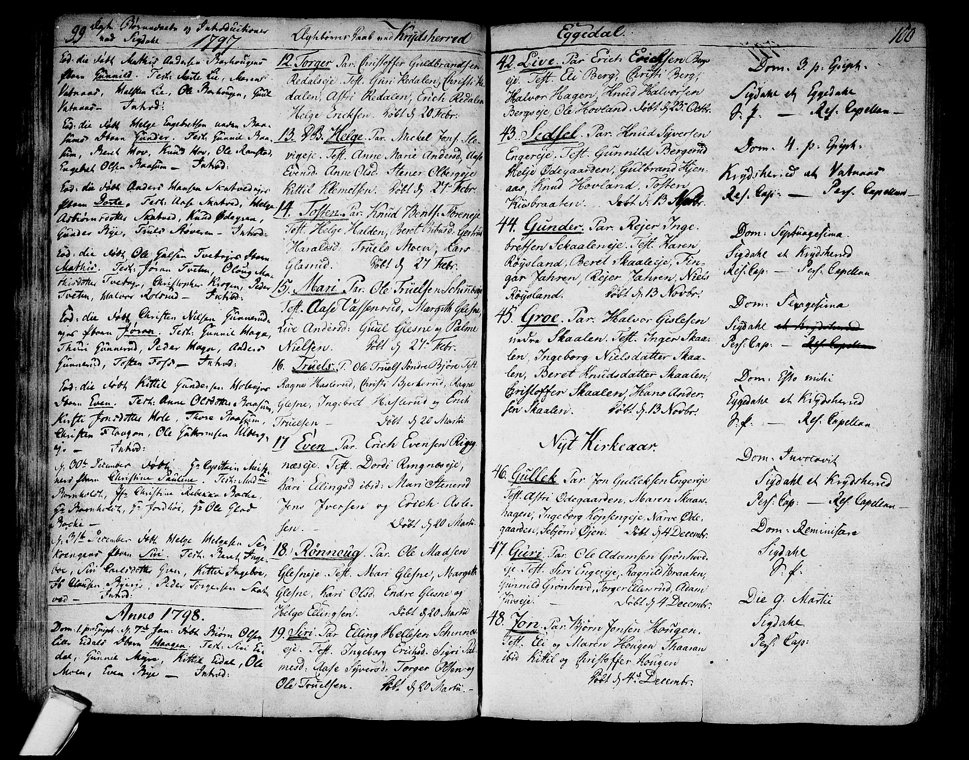 Sigdal kirkebøker, AV/SAKO-A-245/F/Fa/L0003: Parish register (official) no. I 3, 1793-1811, p. 99-100