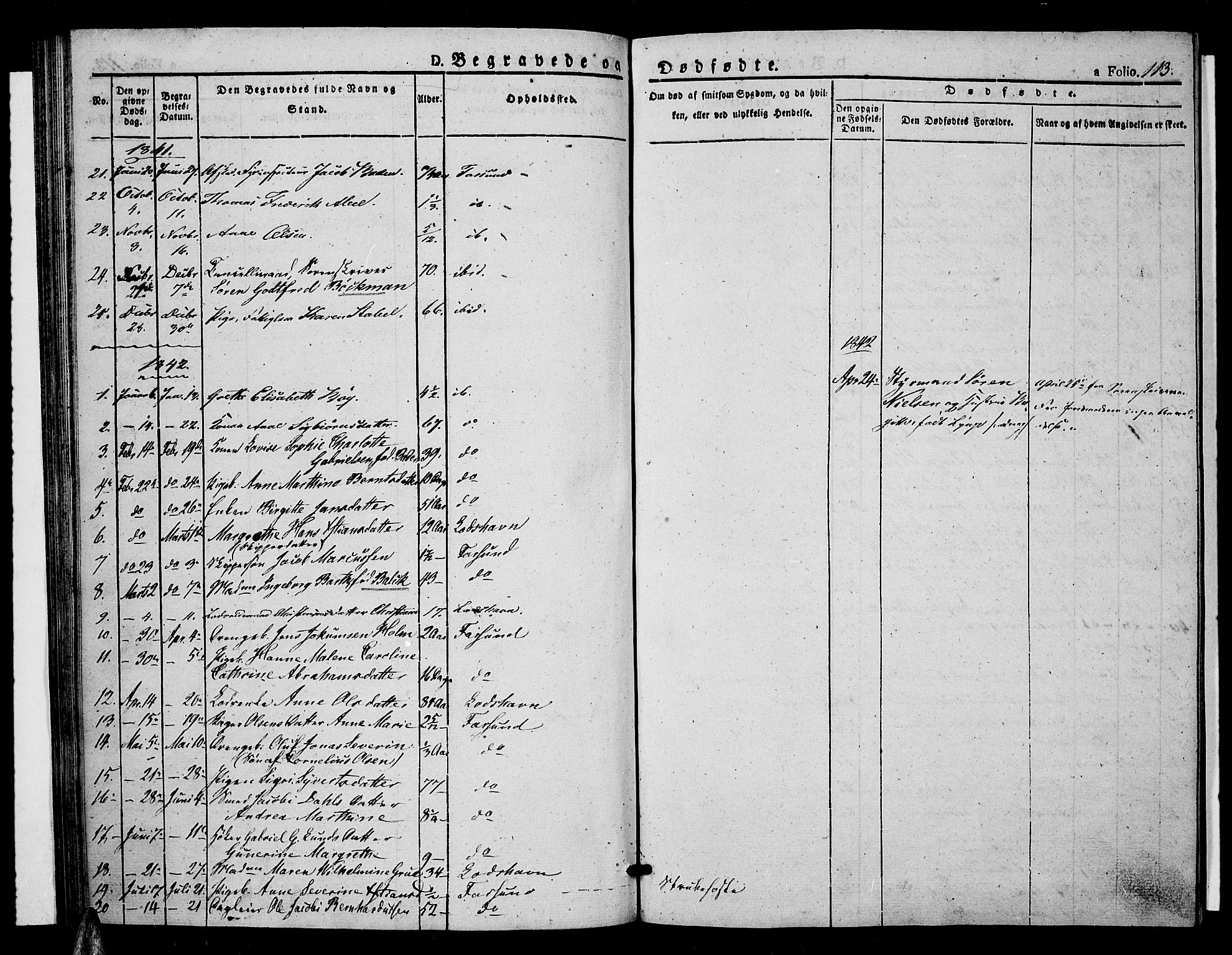 Farsund sokneprestkontor, SAK/1111-0009/F/Fa/L0003: Parish register (official) no. A 3, 1836-1846, p. 113