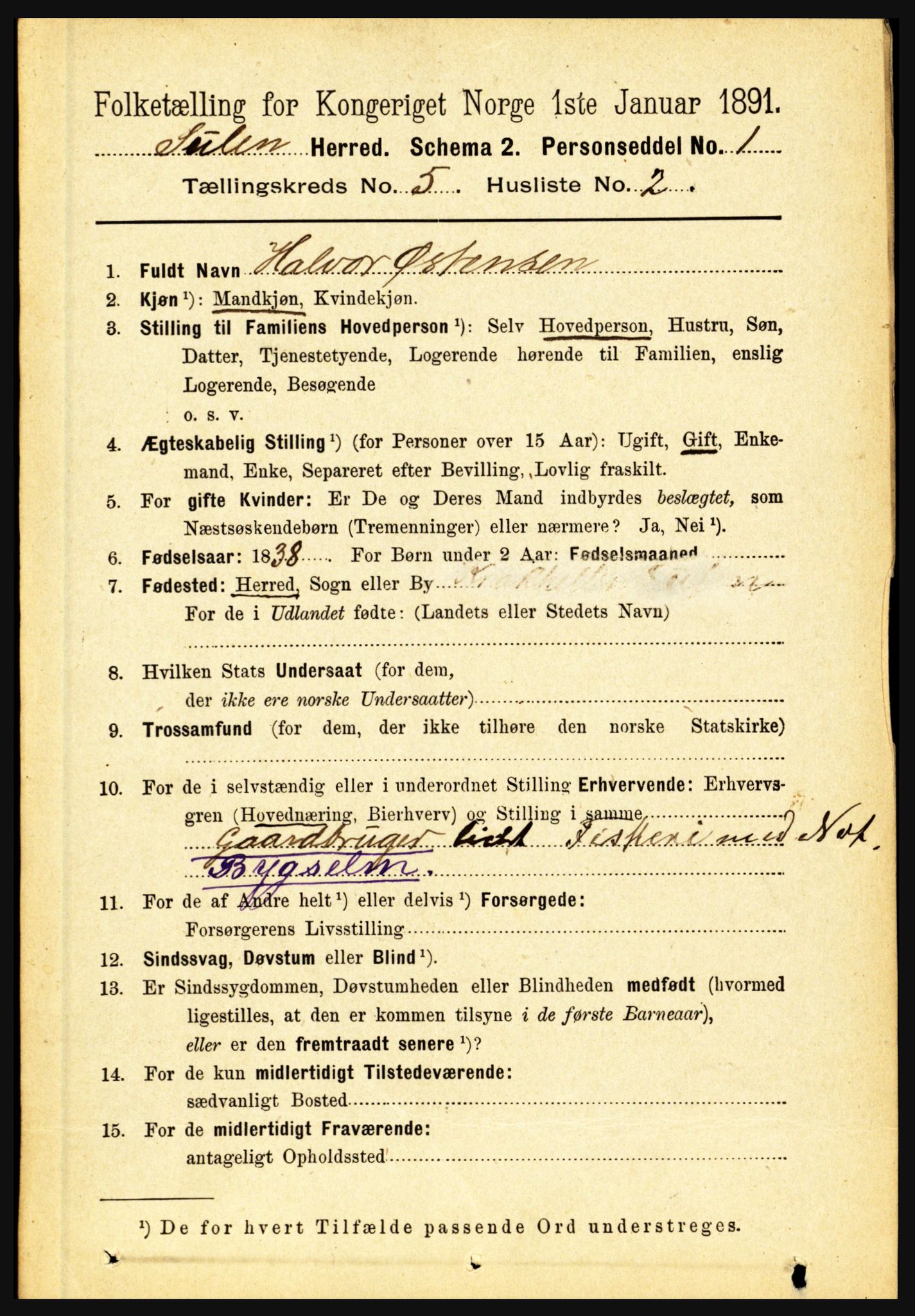 RA, 1891 census for 1412 Solund, 1891, p. 1944