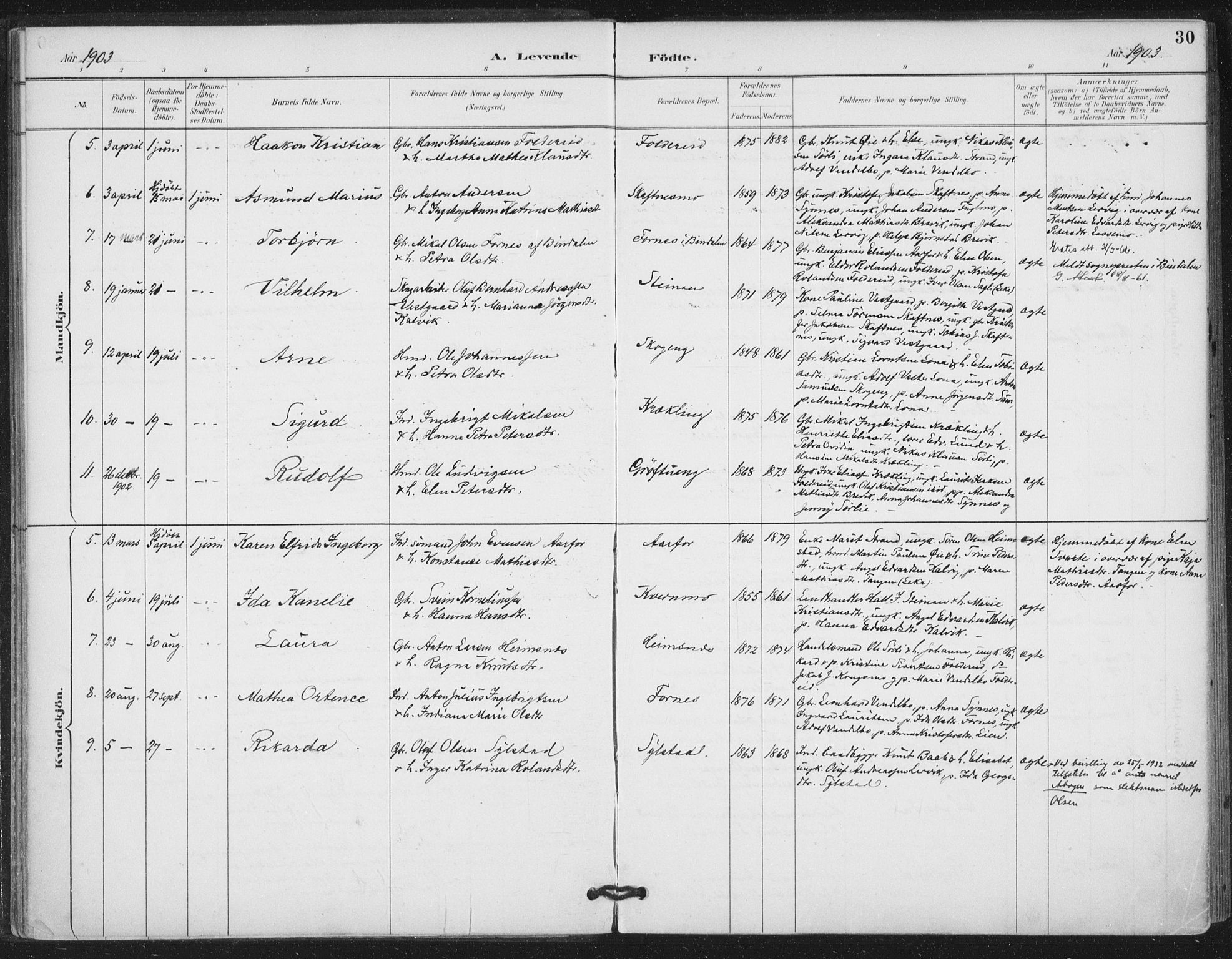 Ministerialprotokoller, klokkerbøker og fødselsregistre - Nord-Trøndelag, SAT/A-1458/783/L0660: Parish register (official) no. 783A02, 1886-1918, p. 30