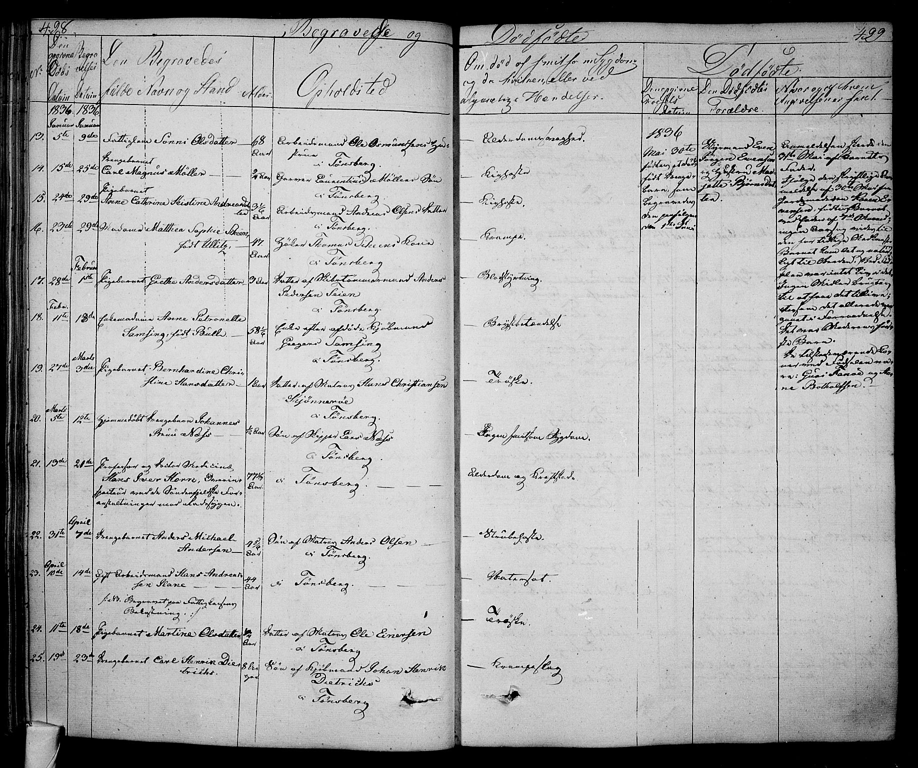 Tønsberg kirkebøker, SAKO/A-330/F/Fa/L0005: Parish register (official) no. I 5, 1827-1836, p. 498-499