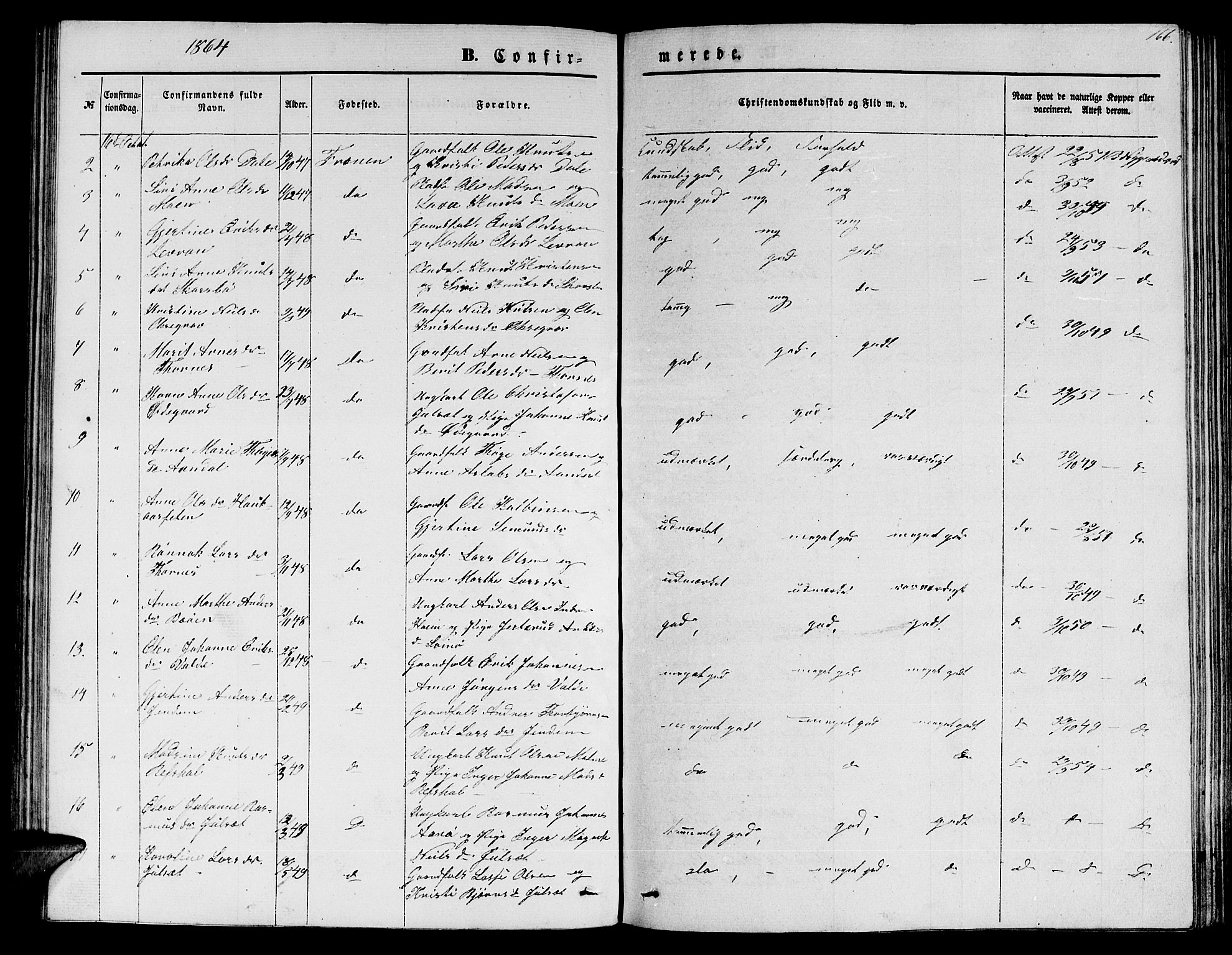 Ministerialprotokoller, klokkerbøker og fødselsregistre - Møre og Romsdal, AV/SAT-A-1454/565/L0753: Parish register (copy) no. 565C02, 1845-1870, p. 166