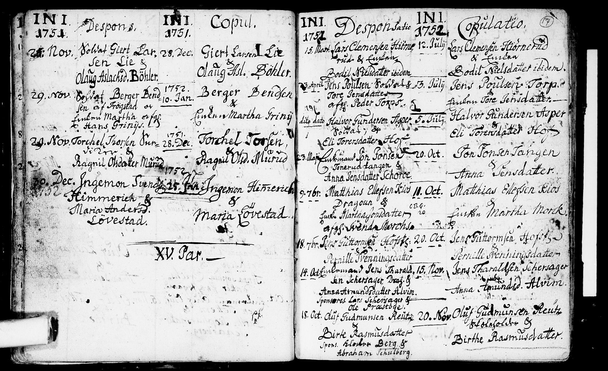 Spydeberg prestekontor Kirkebøker, AV/SAO-A-10924/F/Fa/L0002: Parish register (official) no. I 2, 1739-1780, p. 17