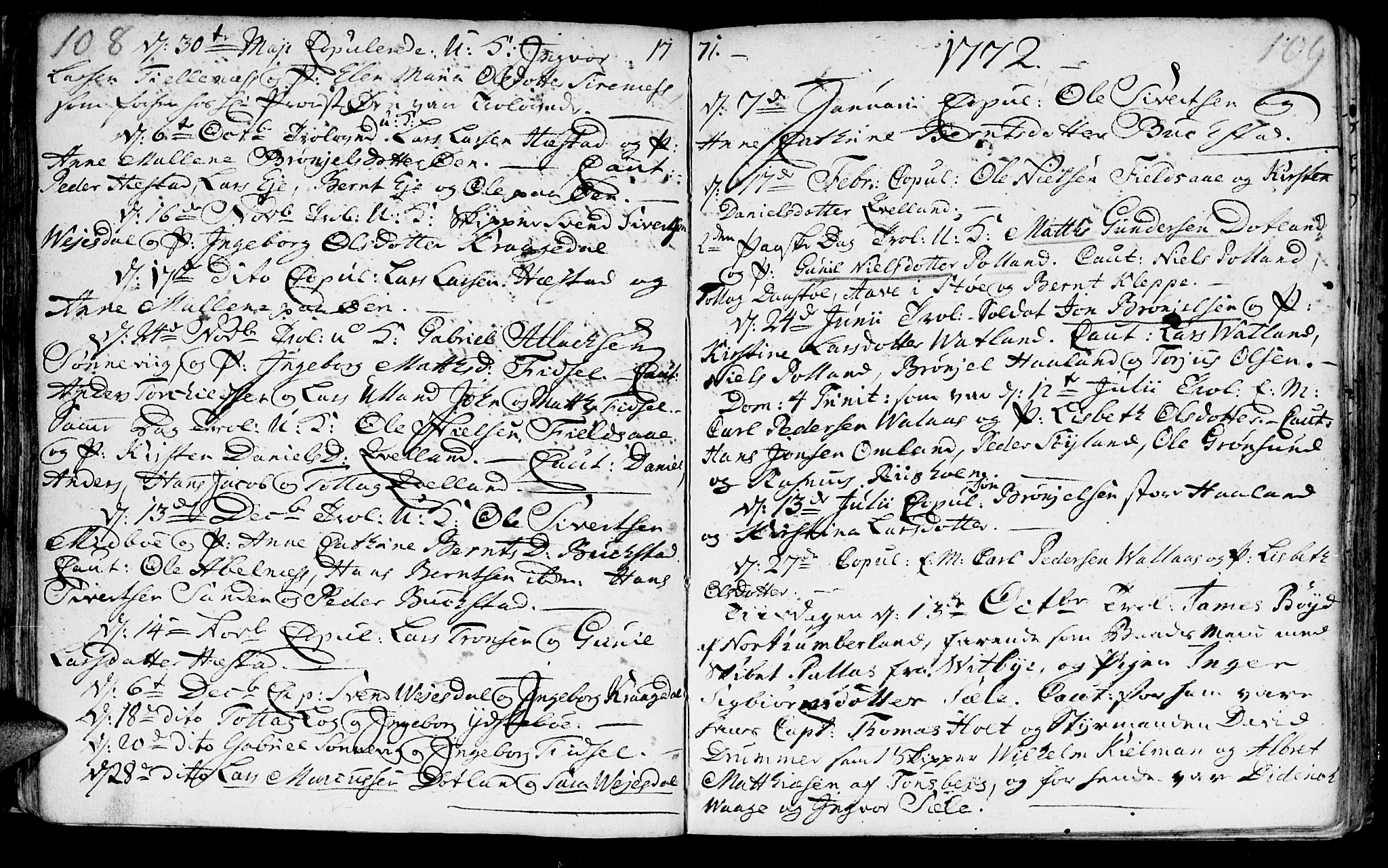 Flekkefjord sokneprestkontor, SAK/1111-0012/F/Fa/Fab/L0001: Parish register (official) no. A 1, 1750-1780, p. 108-109
