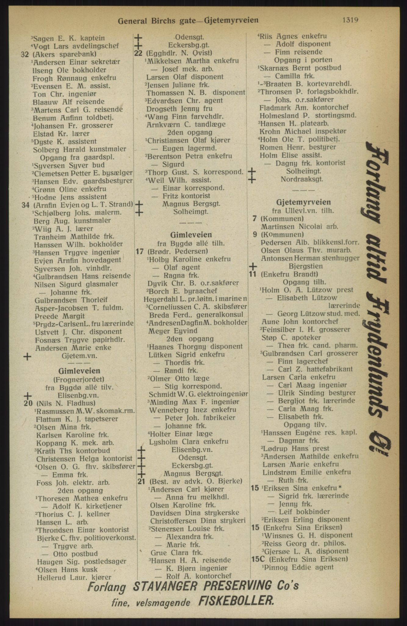 Kristiania/Oslo adressebok, PUBL/-, 1914, p. 1319