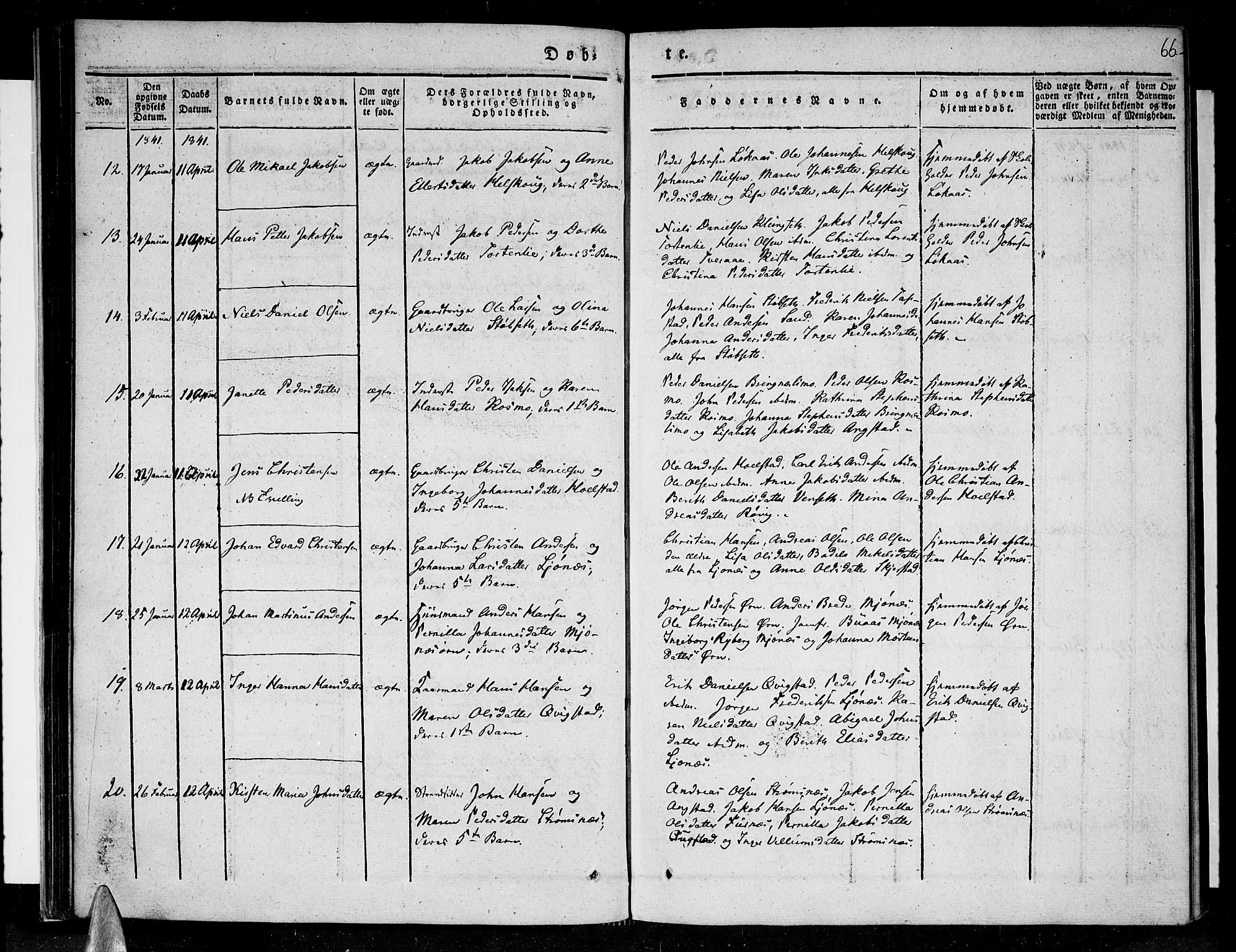 Ministerialprotokoller, klokkerbøker og fødselsregistre - Nordland, AV/SAT-A-1459/852/L0737: Parish register (official) no. 852A07, 1833-1849, p. 66