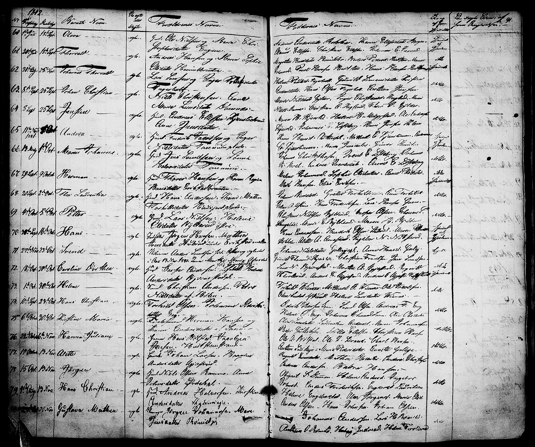 Vestby prestekontor Kirkebøker, AV/SAO-A-10893/F/Fa/L0006: Parish register (official) no. I 6, 1827-1849, p. 91