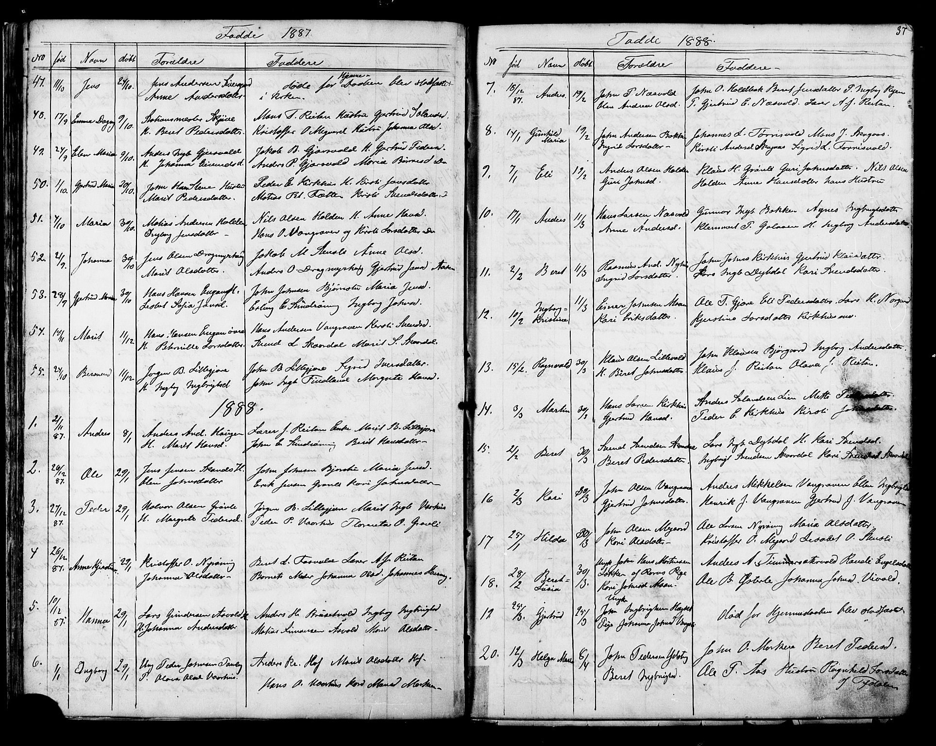 Ministerialprotokoller, klokkerbøker og fødselsregistre - Sør-Trøndelag, AV/SAT-A-1456/686/L0985: Parish register (copy) no. 686C01, 1871-1933, p. 37