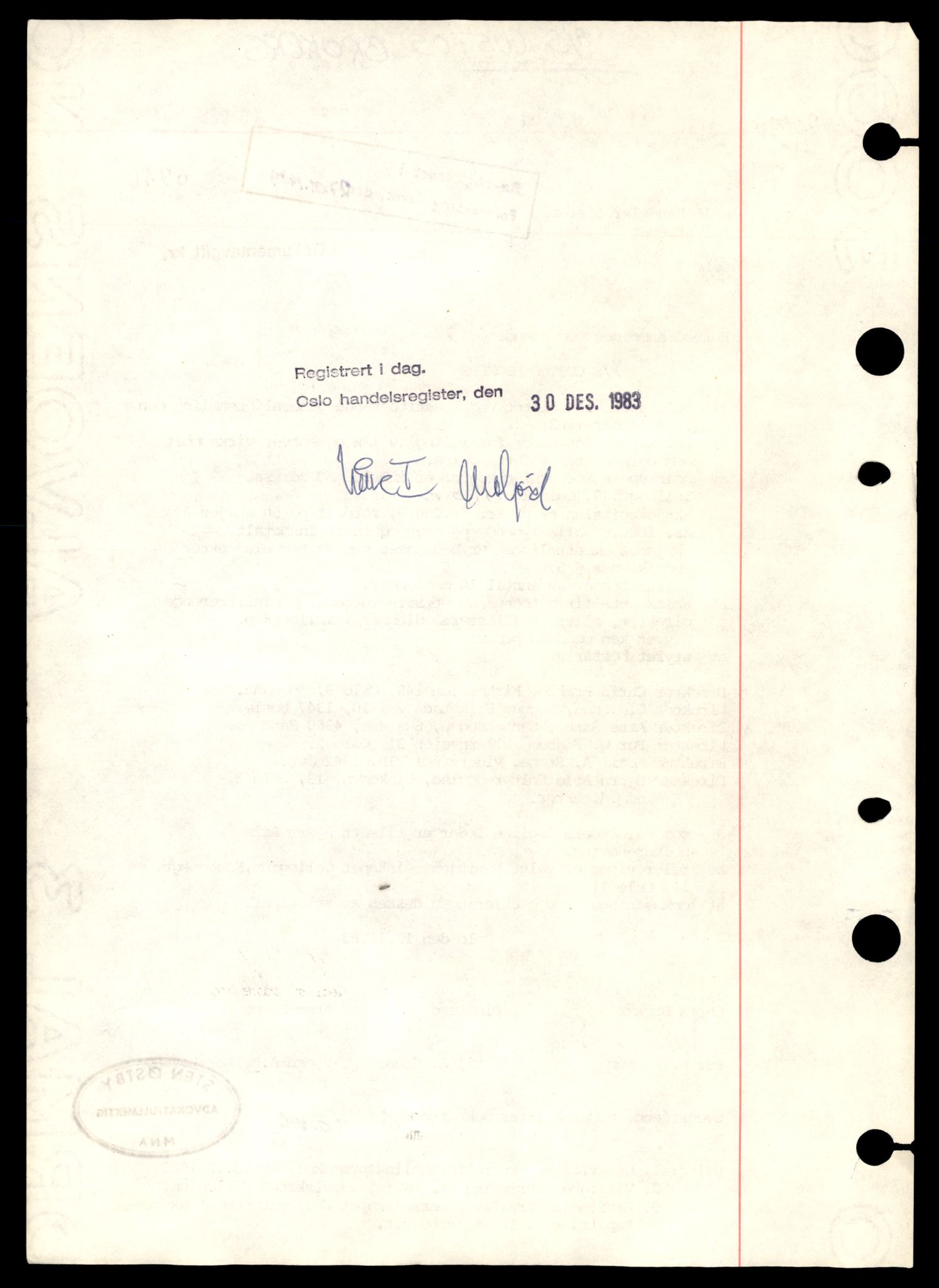 Oslo byfogd, Handelsregisteret, SAT/A-10867/G/Gb/Gba/L0067: Aksjeselskap, Custos, 1944-1990