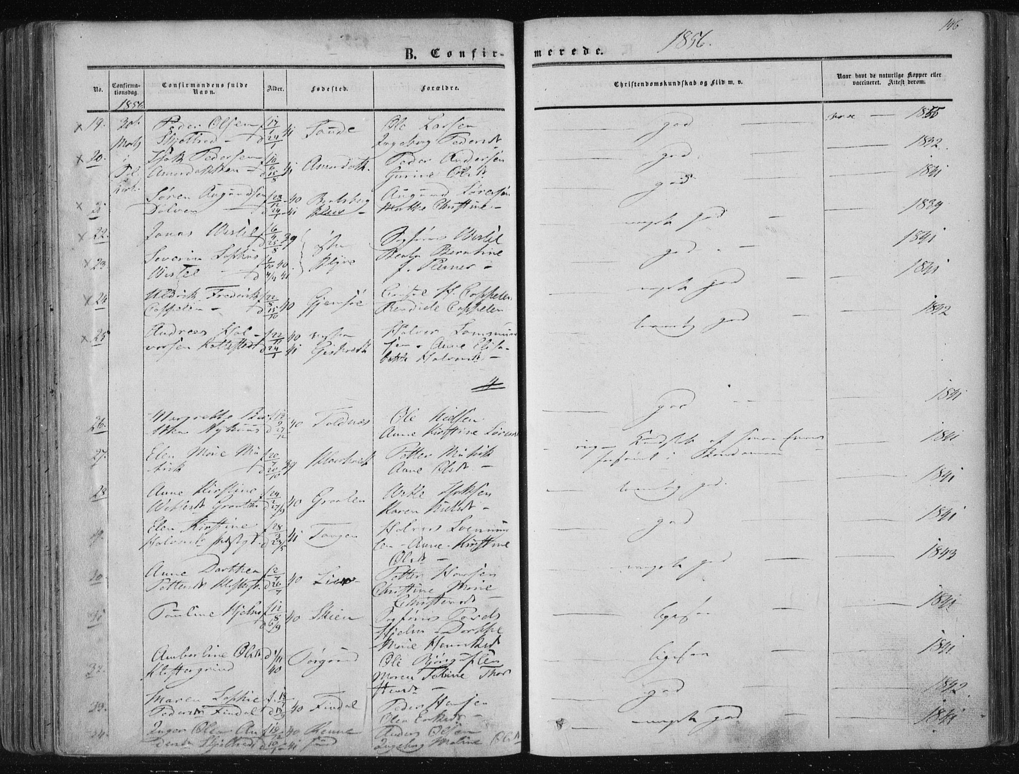 Solum kirkebøker, SAKO/A-306/F/Fa/L0007: Parish register (official) no. I 7, 1856-1864, p. 146