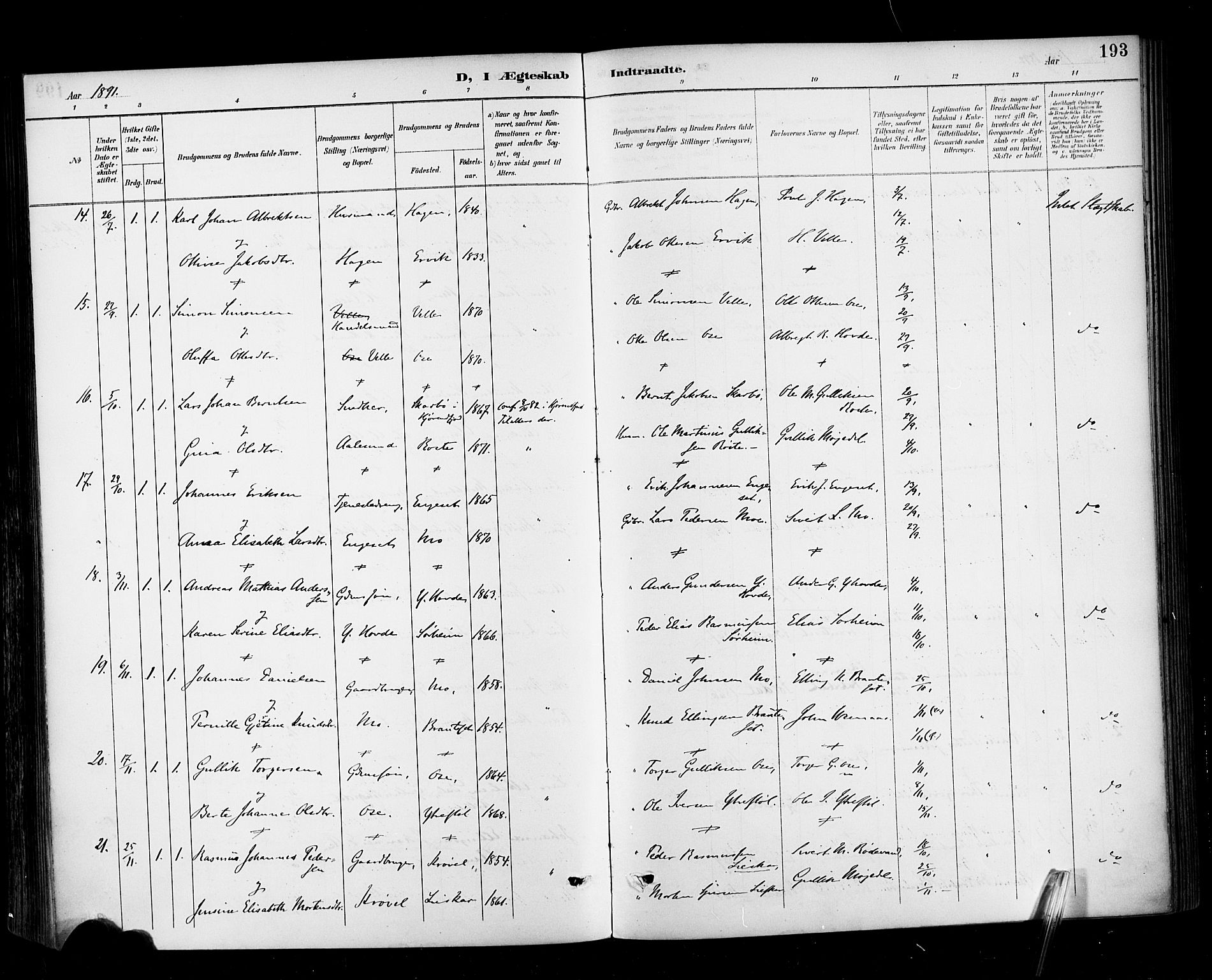 Ministerialprotokoller, klokkerbøker og fødselsregistre - Møre og Romsdal, AV/SAT-A-1454/513/L0177: Parish register (official) no. 513A04, 1890-1906, p. 193