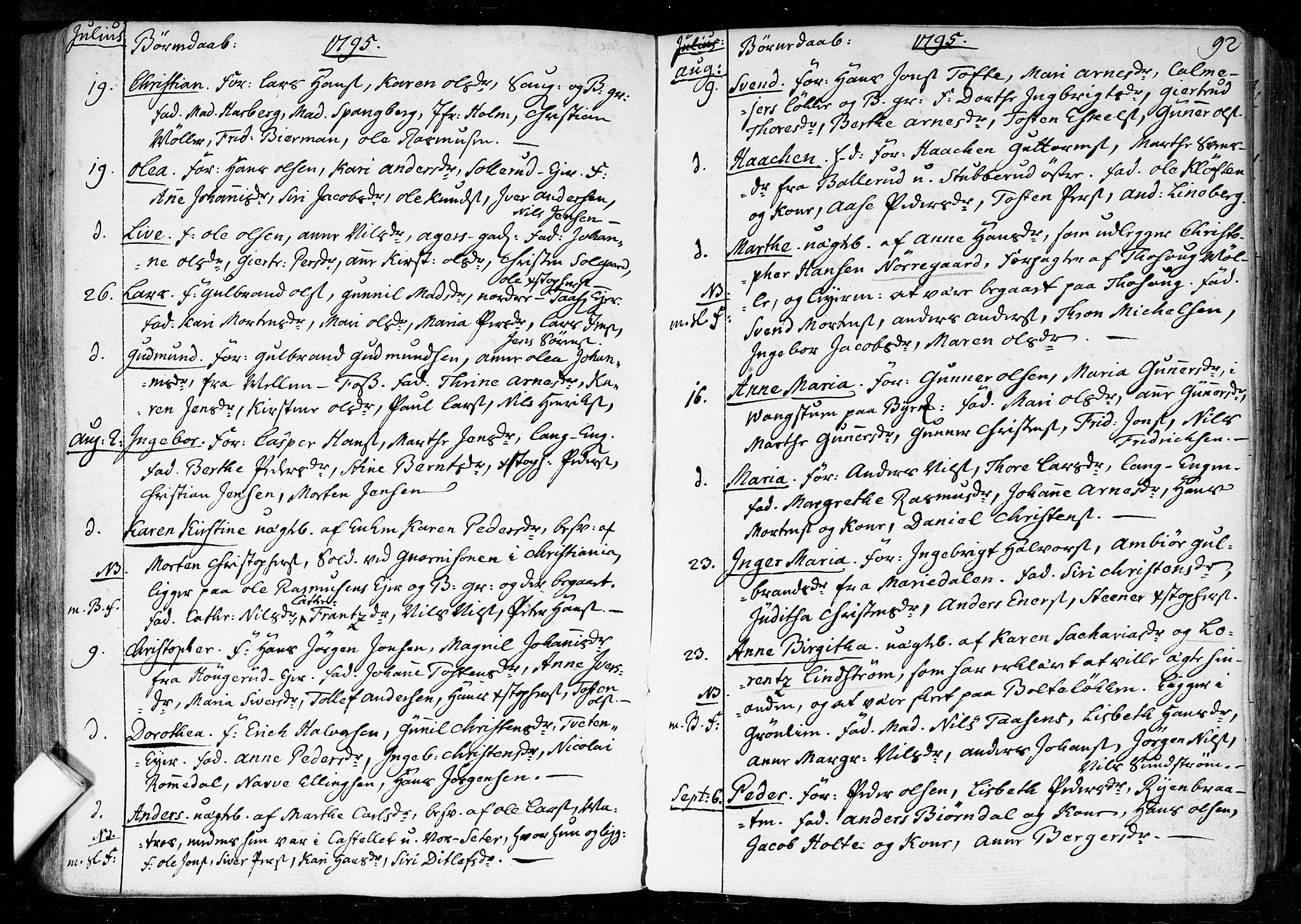 Aker prestekontor kirkebøker, SAO/A-10861/F/L0010: Parish register (official) no. 10, 1786-1809, p. 92