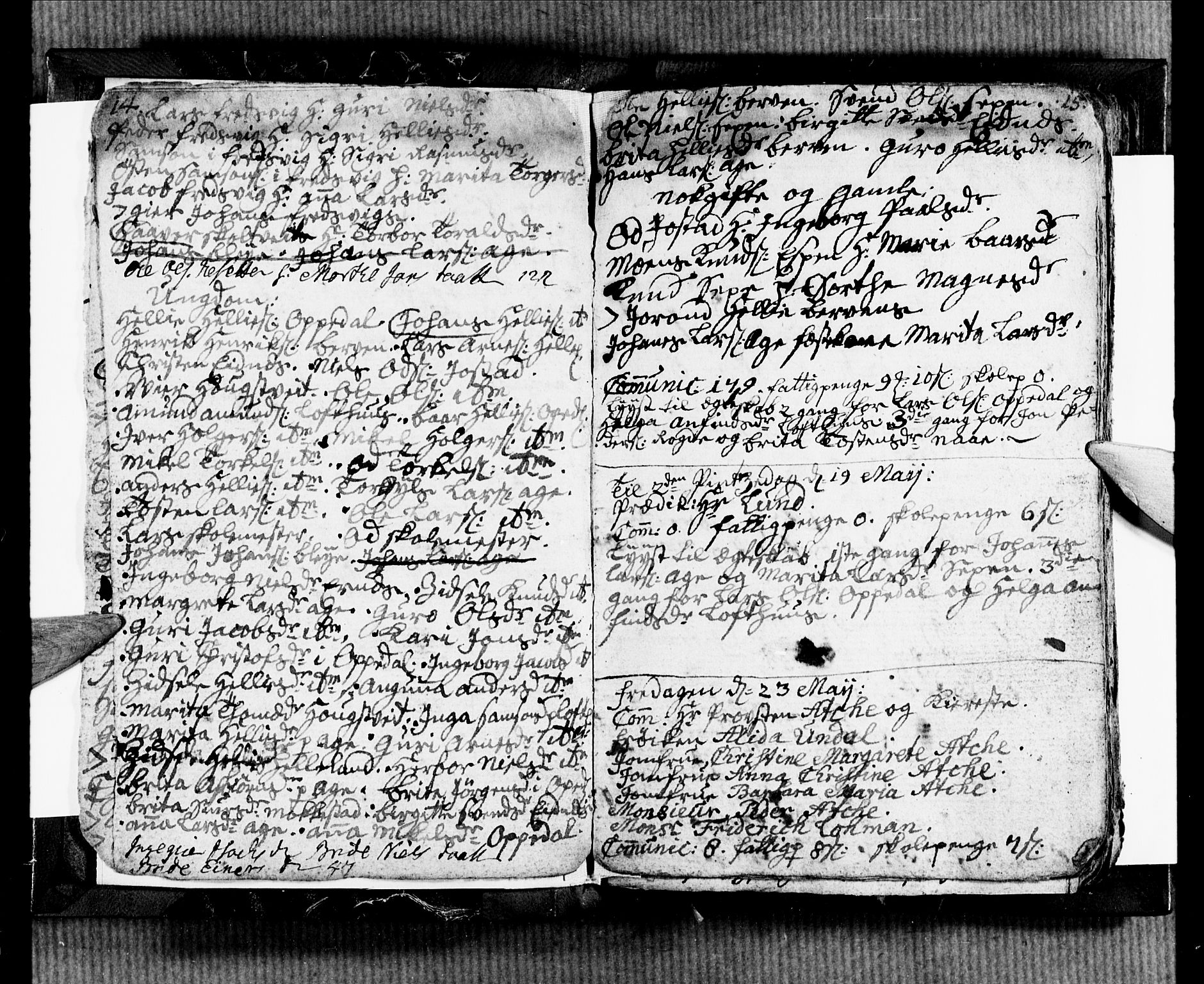 Ullensvang sokneprestembete, SAB/A-78701/H/Hab: Parish register (copy) no. B 2, 1766-1768, p. 14-15