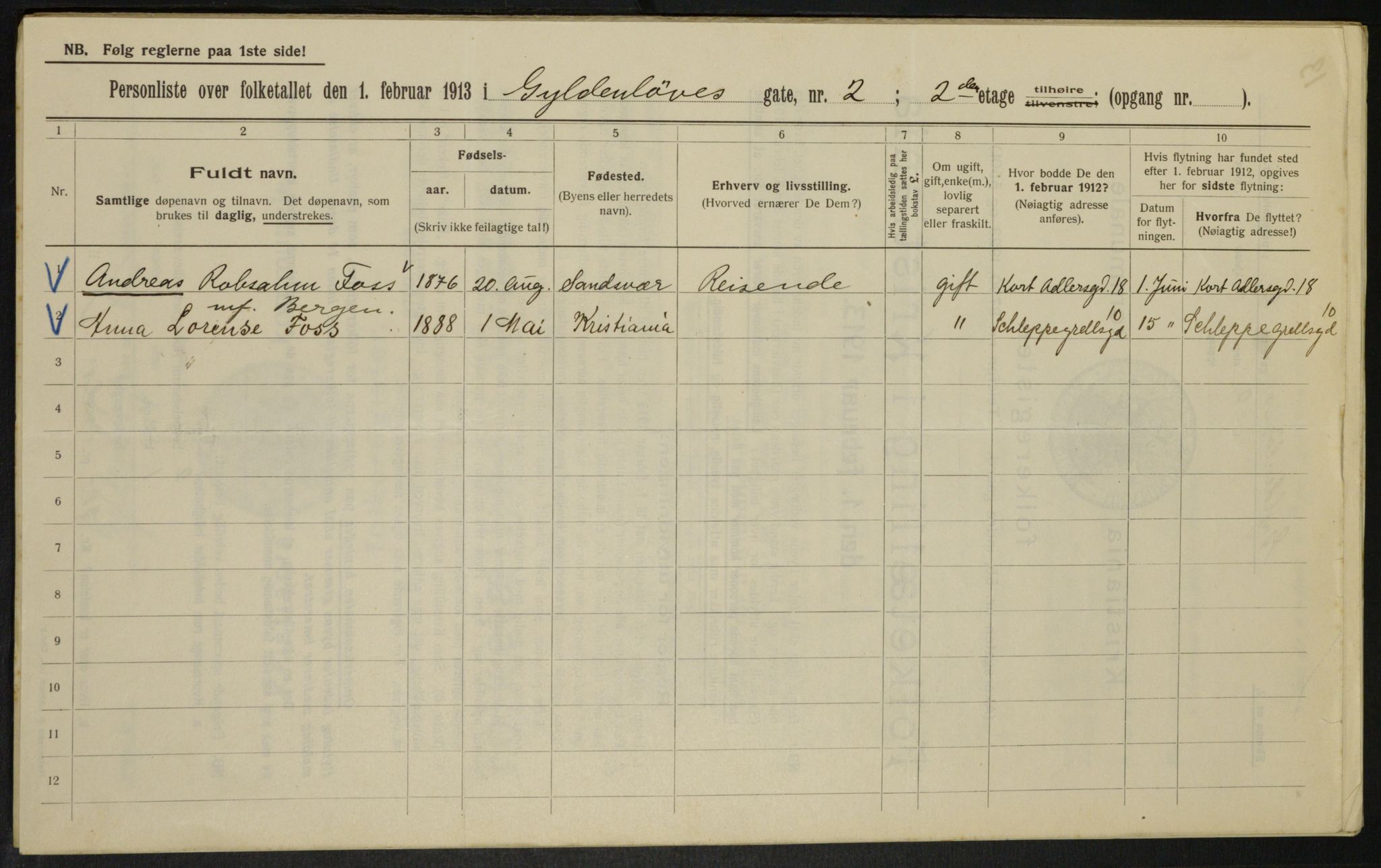 OBA, Municipal Census 1913 for Kristiania, 1913, p. 32524