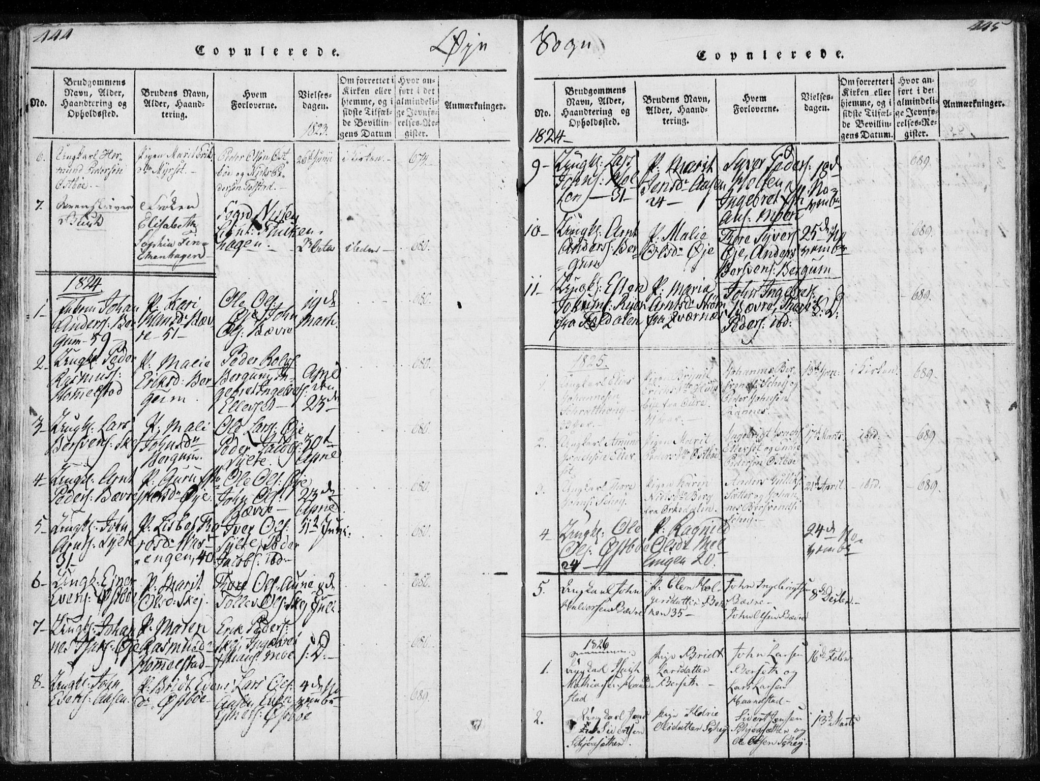 Ministerialprotokoller, klokkerbøker og fødselsregistre - Møre og Romsdal, AV/SAT-A-1454/595/L1041: Parish register (official) no. 595A03, 1819-1829, p. 444-445