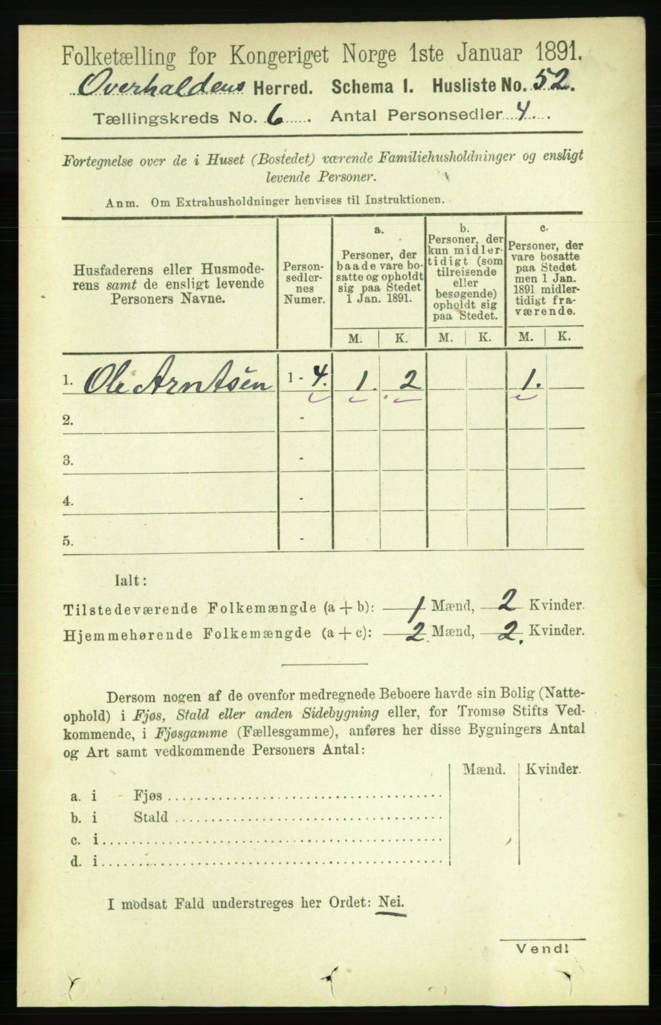 RA, 1891 census for 1744 Overhalla, 1891, p. 2159