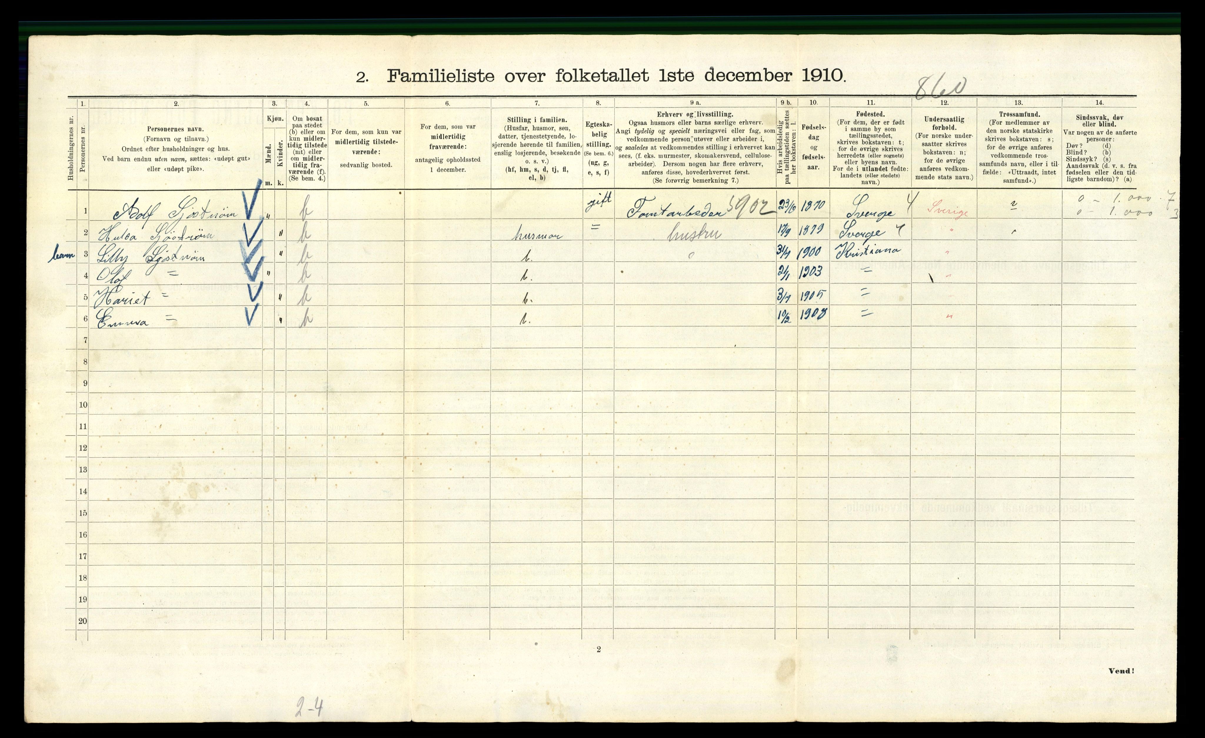 RA, 1910 census for Kristiania, 1910, p. 124882