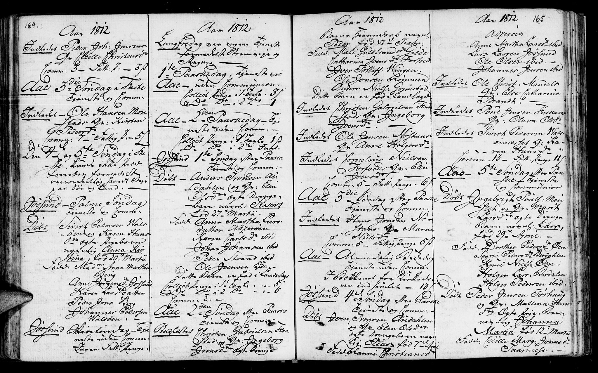 Ministerialprotokoller, klokkerbøker og fødselsregistre - Sør-Trøndelag, SAT/A-1456/655/L0674: Parish register (official) no. 655A03, 1802-1826, p. 164-165