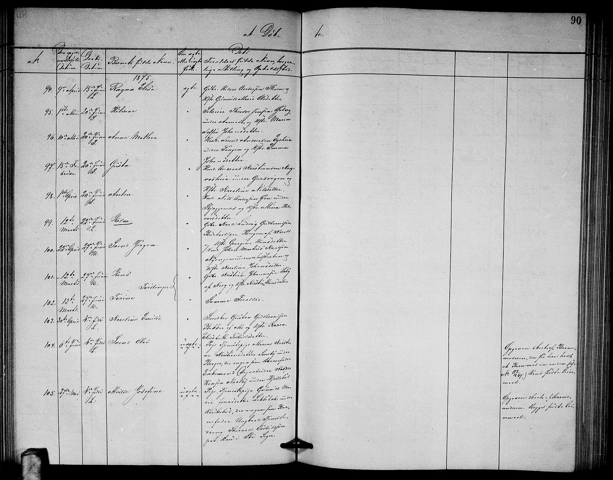 Høland prestekontor Kirkebøker, AV/SAO-A-10346a/G/Ga/L0006: Parish register (copy) no. I 6, 1869-1879, p. 90