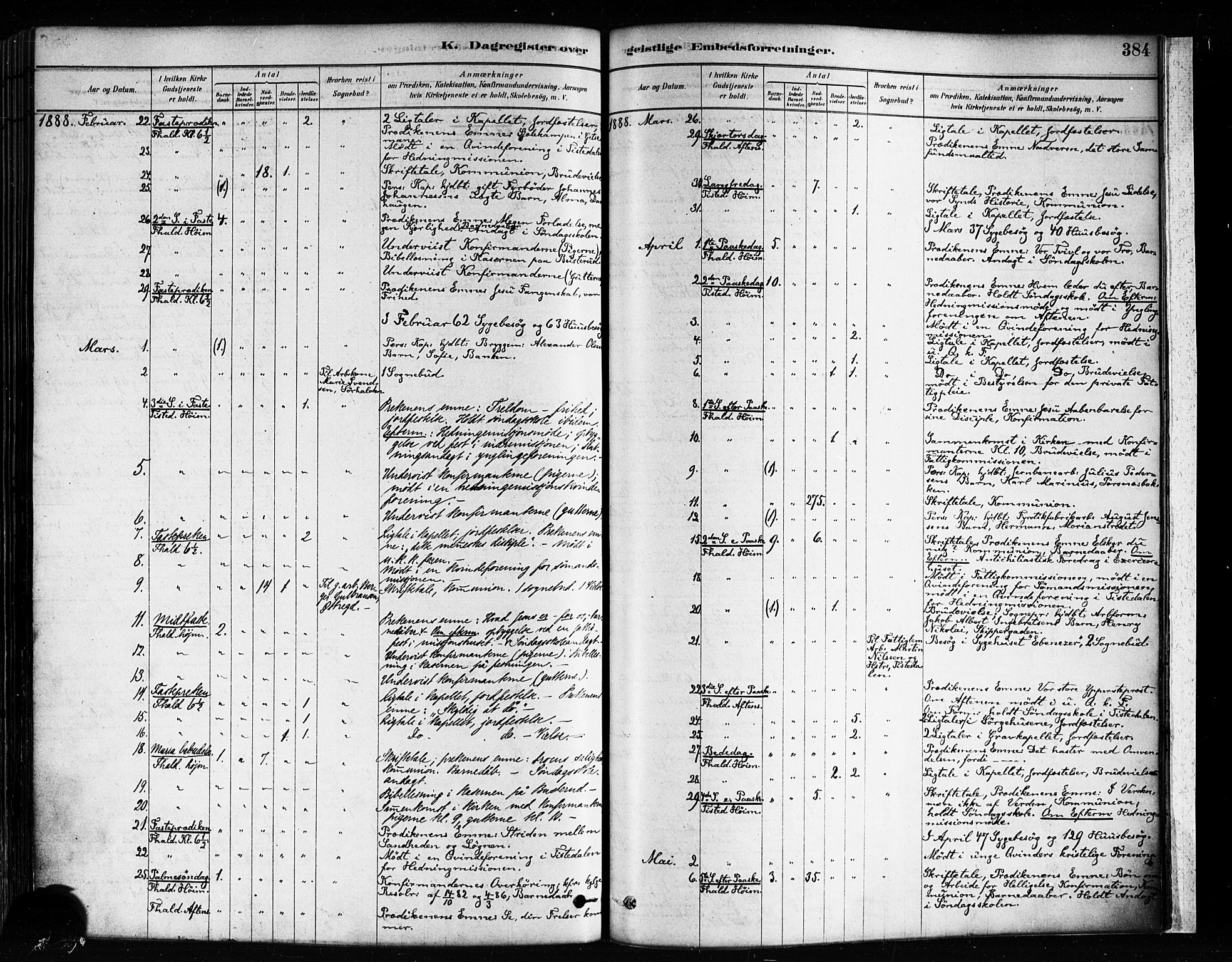 Halden prestekontor Kirkebøker, AV/SAO-A-10909/F/Fa/L0012: Parish register (official) no. I 12, 1878-1889, p. 384