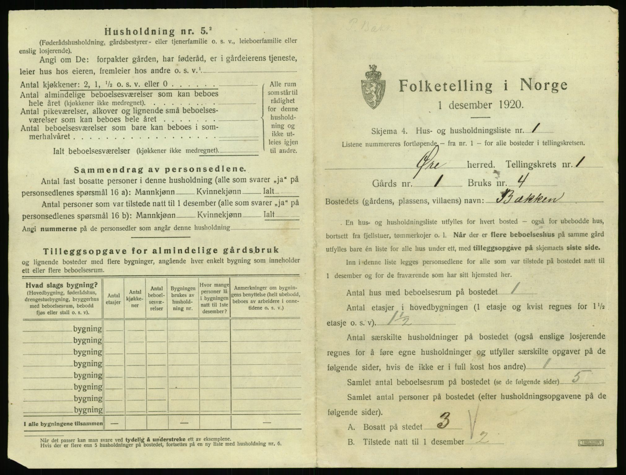 SAT, 1920 census for Øre, 1920, p. 29