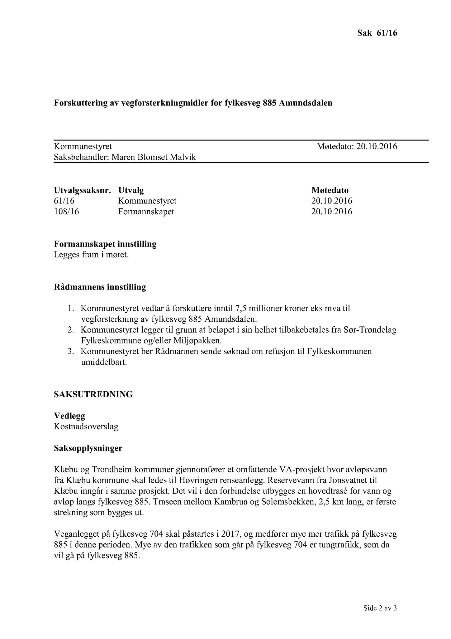 Klæbu Kommune, TRKO/KK/01-KS/L009: Kommunestyret - Møtedokumenter, 2016, p. 1791