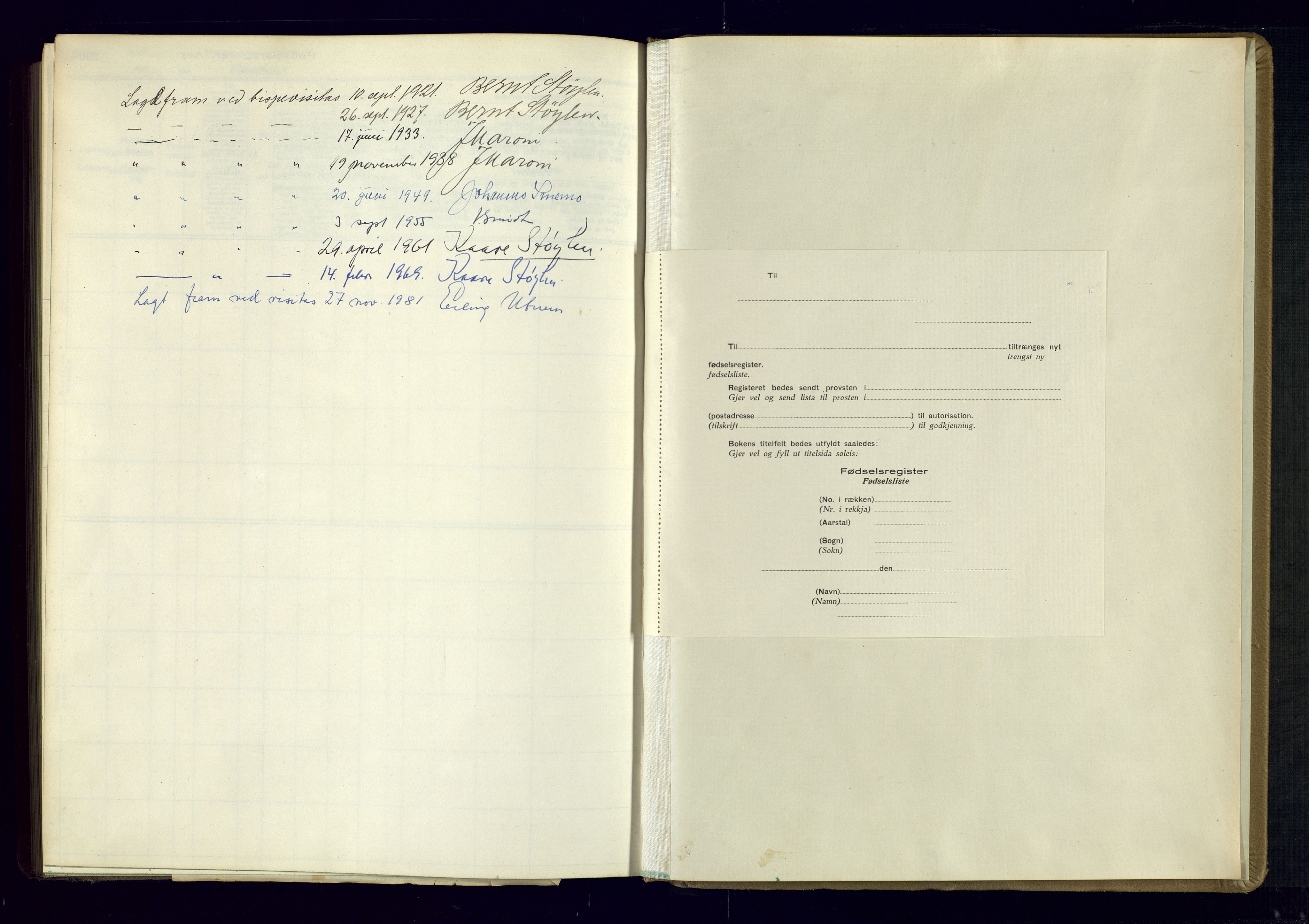 Bygland sokneprestkontor, SAK/1111-0006/J/Ja/L0003: Birth register no. II.4.4, 1916-1980