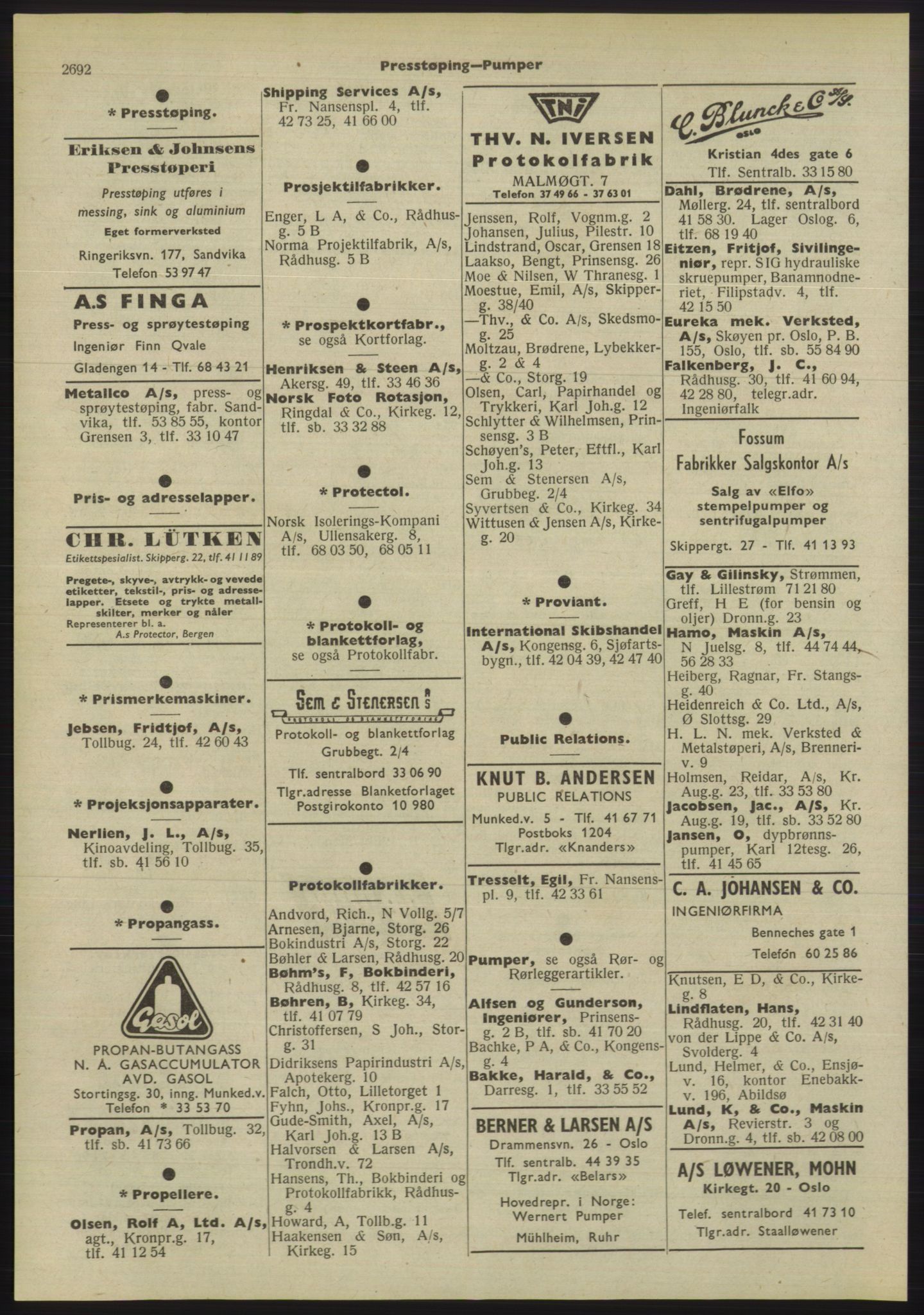 Kristiania/Oslo adressebok, PUBL/-, 1955, p. 2692