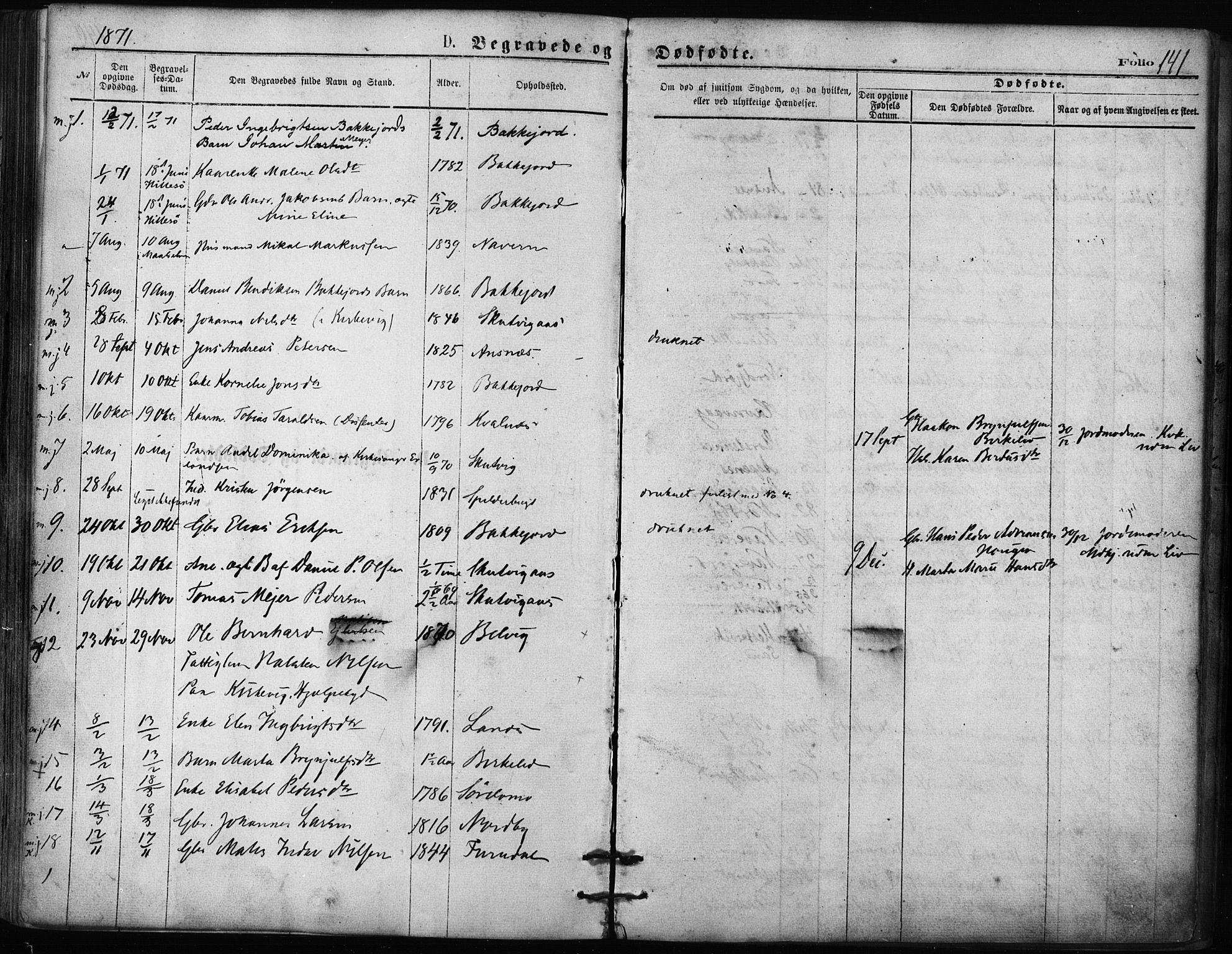 Balsfjord sokneprestembete, SATØ/S-1303/G/Ga/L0002kirke: Parish register (official) no. 2, 1871-1886, p. 141