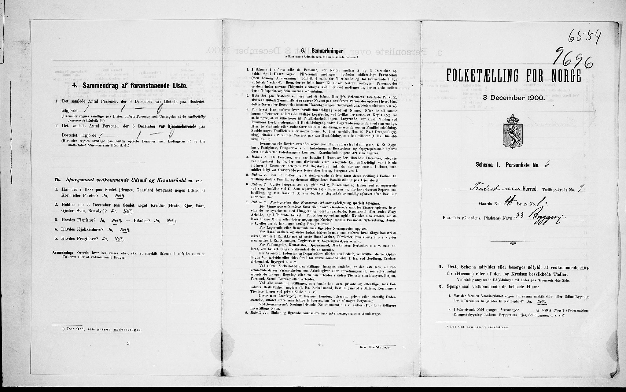 RA, 1900 census for Fredriksvern, 1900, p. 43