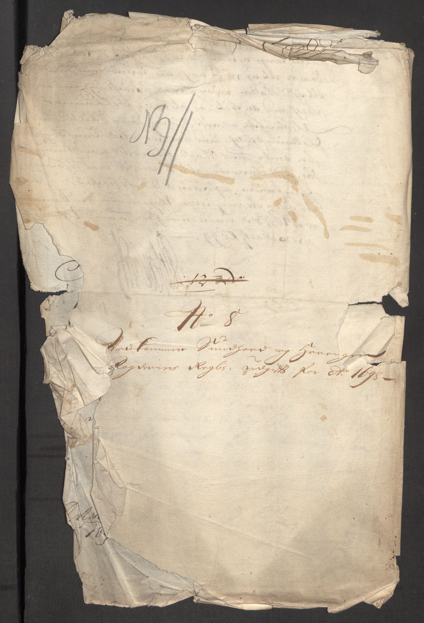 Rentekammeret inntil 1814, Reviderte regnskaper, Fogderegnskap, AV/RA-EA-4092/R48/L2977: Fogderegnskap Sunnhordland og Hardanger, 1697-1698, p. 465