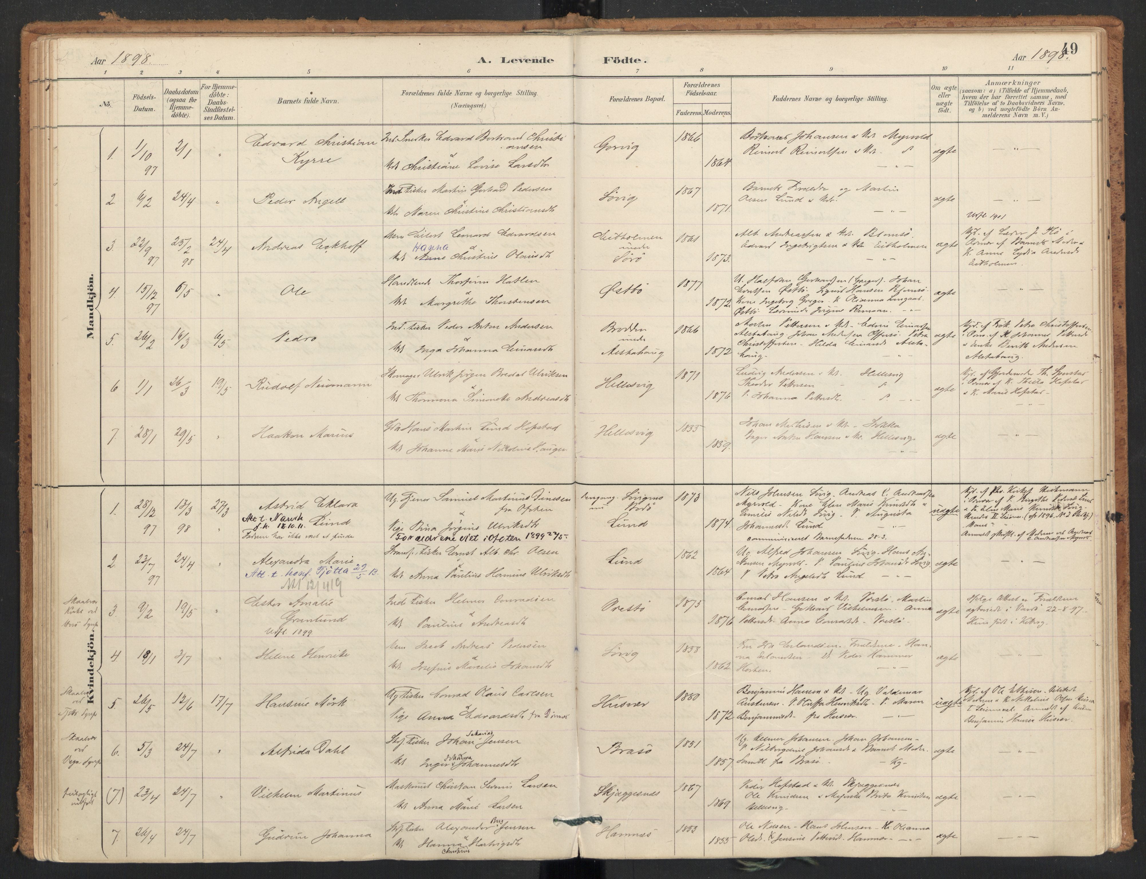 Ministerialprotokoller, klokkerbøker og fødselsregistre - Nordland, SAT/A-1459/830/L0453: Parish register (official) no. 830A17, 1886-1911, p. 49