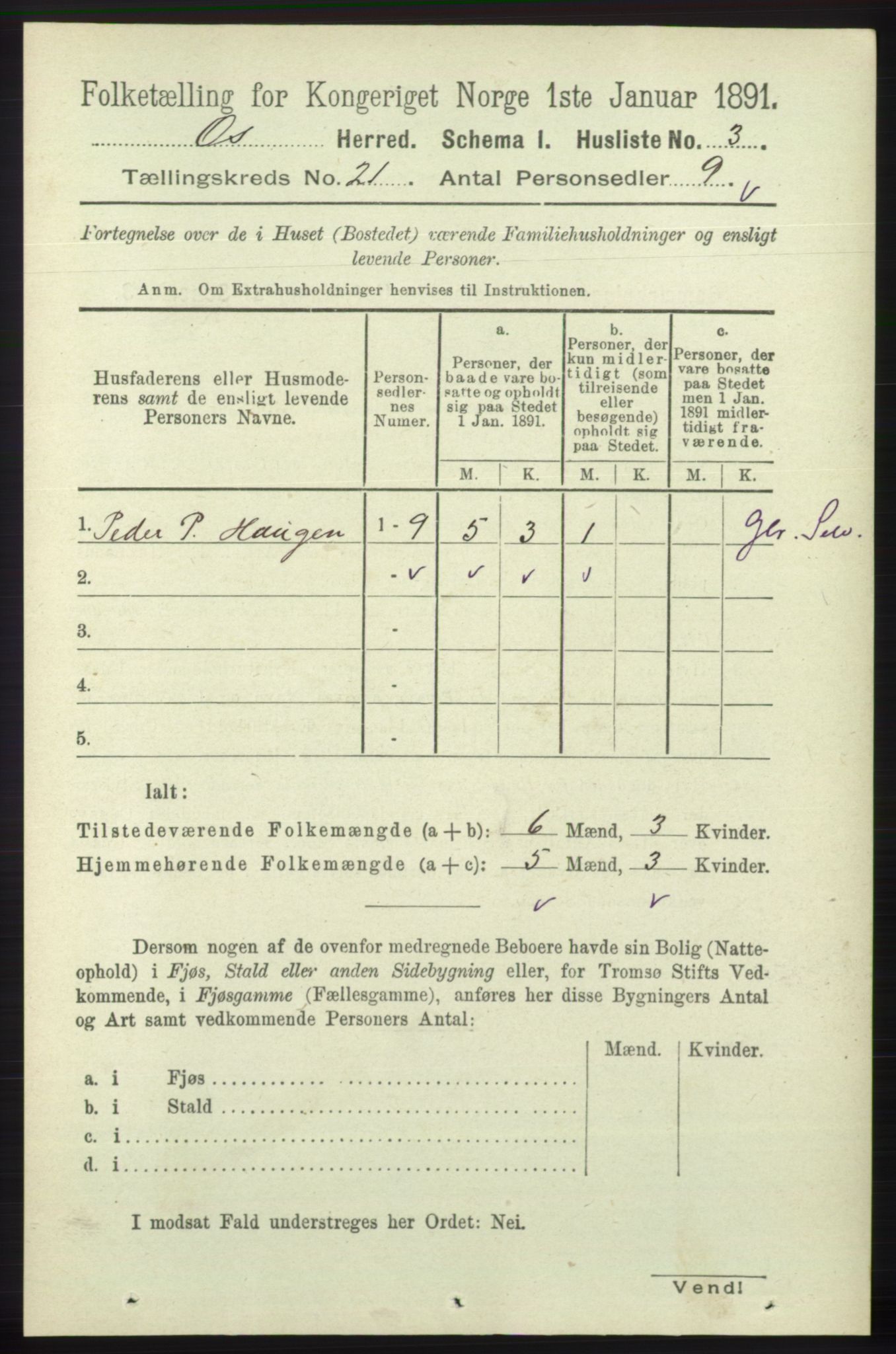 RA, 1891 census for 1243 Os, 1891, p. 4820