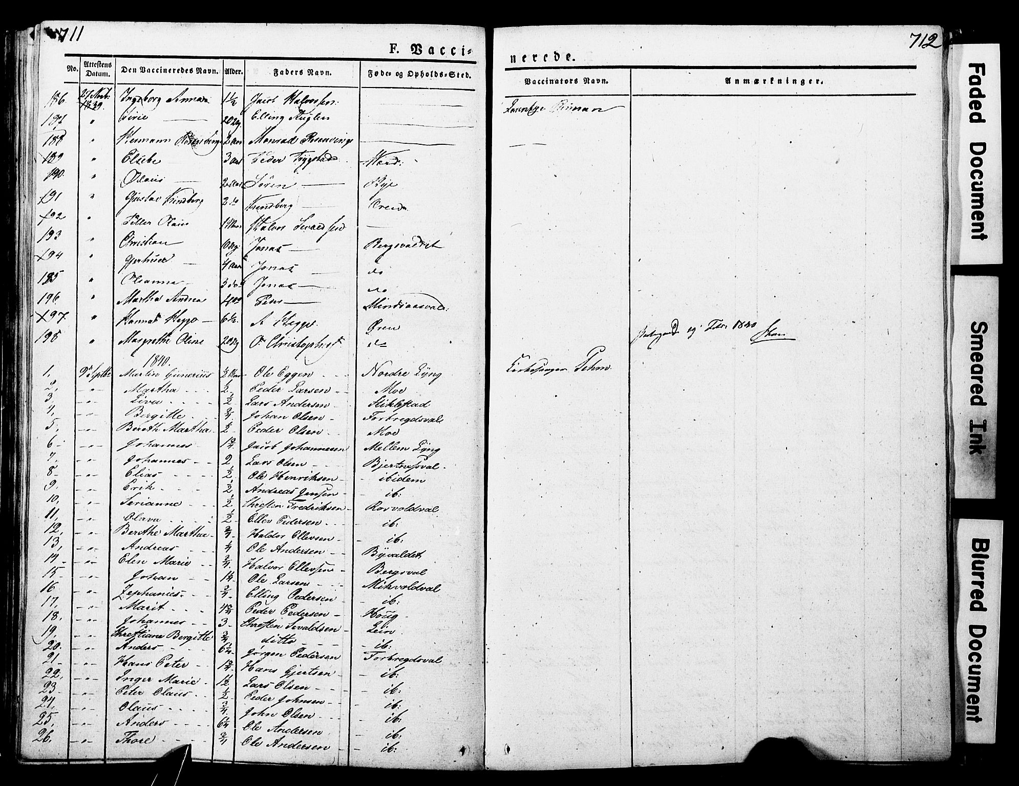 Ministerialprotokoller, klokkerbøker og fødselsregistre - Nord-Trøndelag, SAT/A-1458/723/L0243: Parish register (official) no. 723A12, 1822-1851, p. 711-712