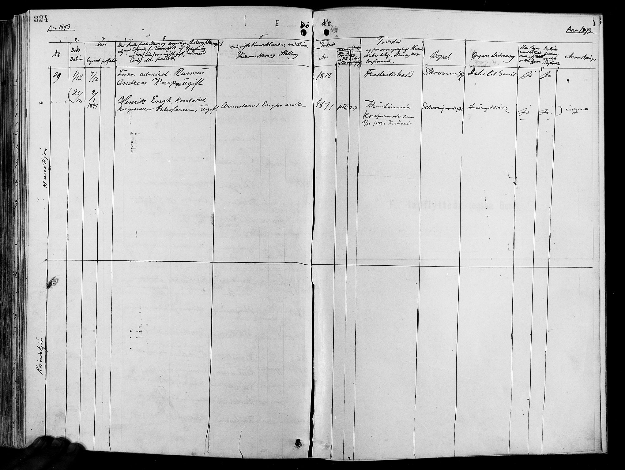 Garnisonsmenigheten Kirkebøker, AV/SAO-A-10846/F/Fa/L0012: Parish register (official) no. 12, 1880-1893, p. 324