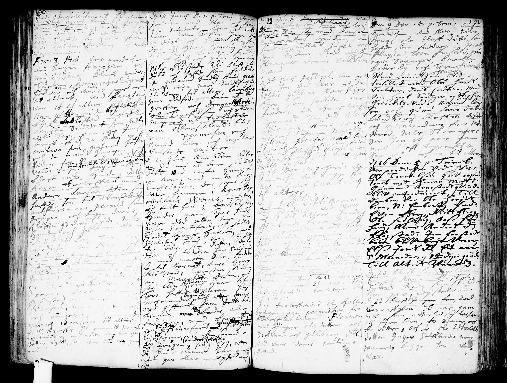 Nes prestekontor Kirkebøker, SAO/A-10410/F/Fa/L0001: Parish register (official) no. I 1, 1689-1716, p. 190-191