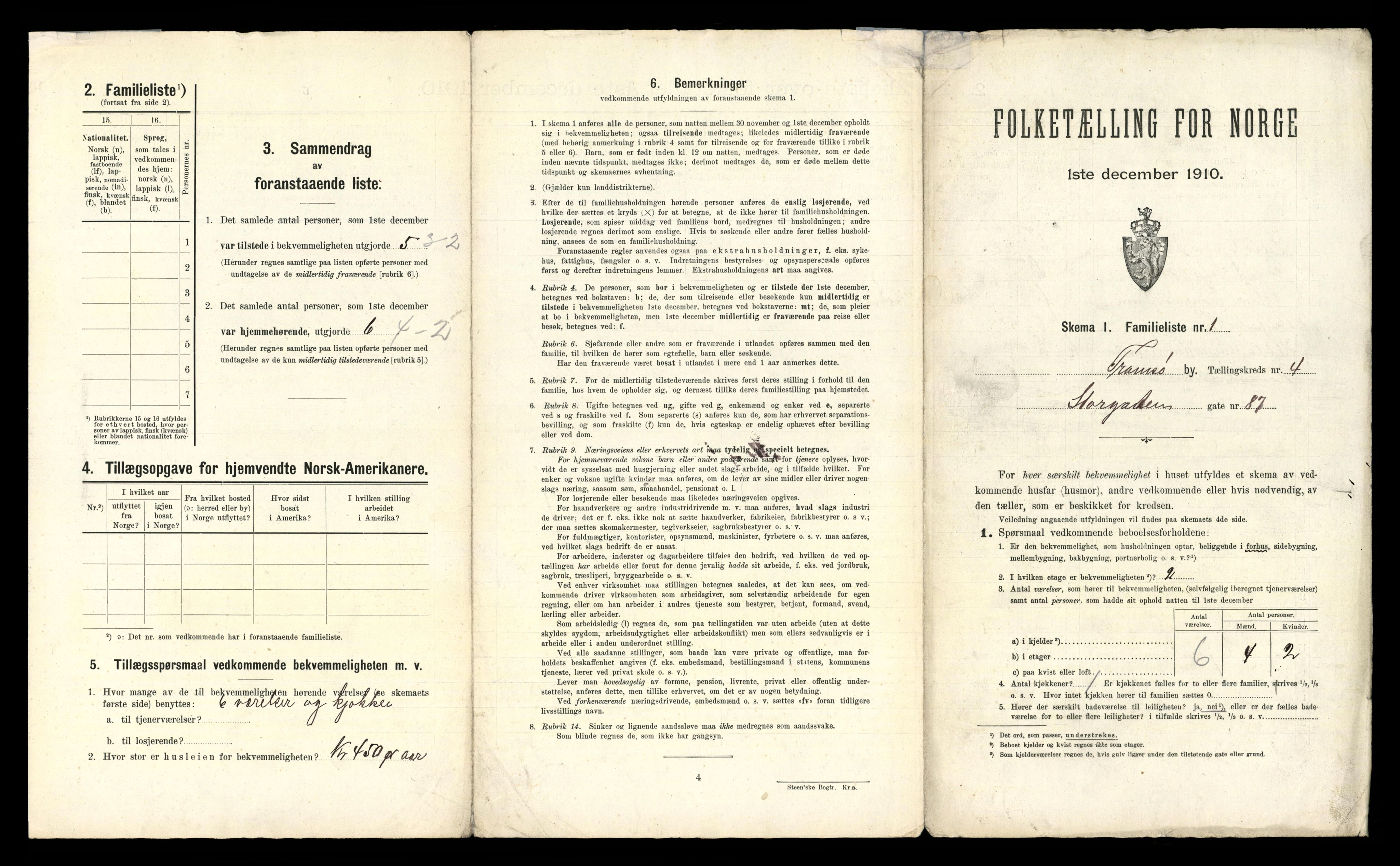 RA, 1910 census for Tromsø, 1910, p. 2494