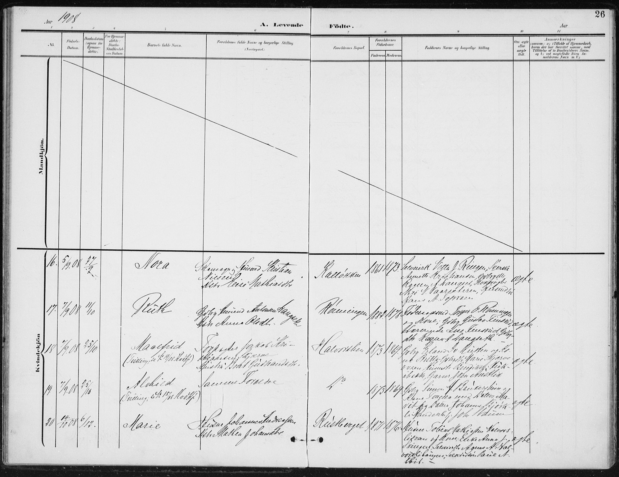 Østre Gausdal prestekontor, SAH/PREST-092/H/Ha/Haa/L0005: Parish register (official) no. 5, 1902-1920, p. 26