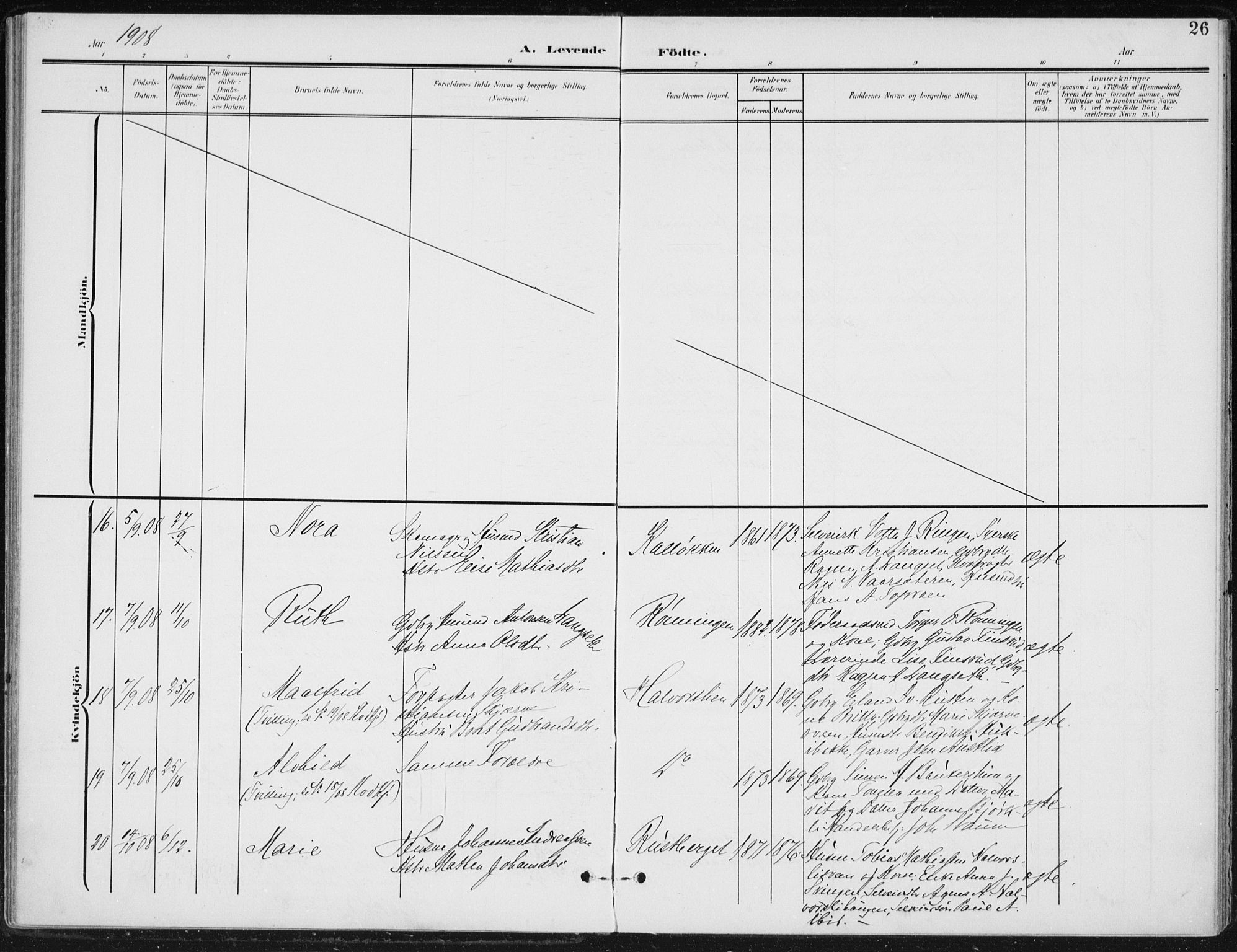 Østre Gausdal prestekontor, AV/SAH-PREST-092/H/Ha/Haa/L0005: Parish register (official) no. 5, 1902-1920, p. 26