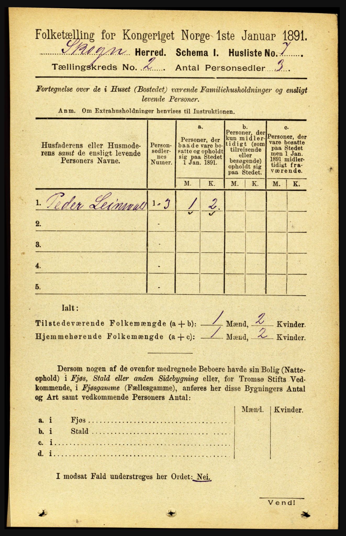 RA, 1891 census for 1719 Skogn, 1891, p. 873