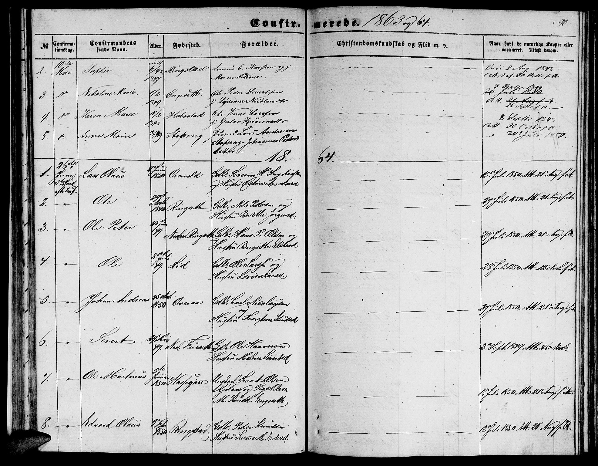 Ministerialprotokoller, klokkerbøker og fødselsregistre - Møre og Romsdal, AV/SAT-A-1454/520/L0291: Parish register (copy) no. 520C03, 1854-1881, p. 90