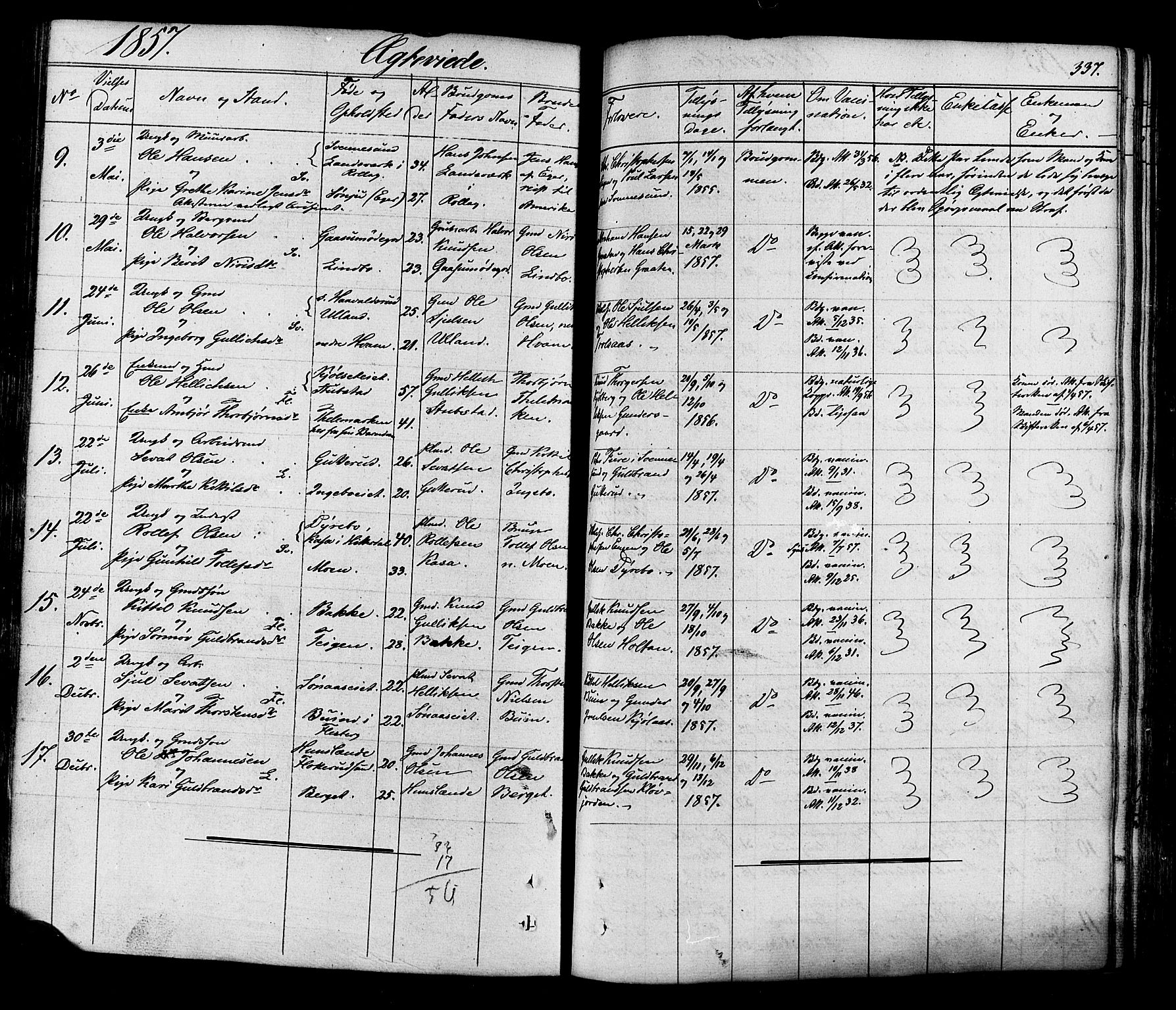 Flesberg kirkebøker, AV/SAKO-A-18/F/Fa/L0006: Parish register (official) no. I 6, 1834-1860, p. 337