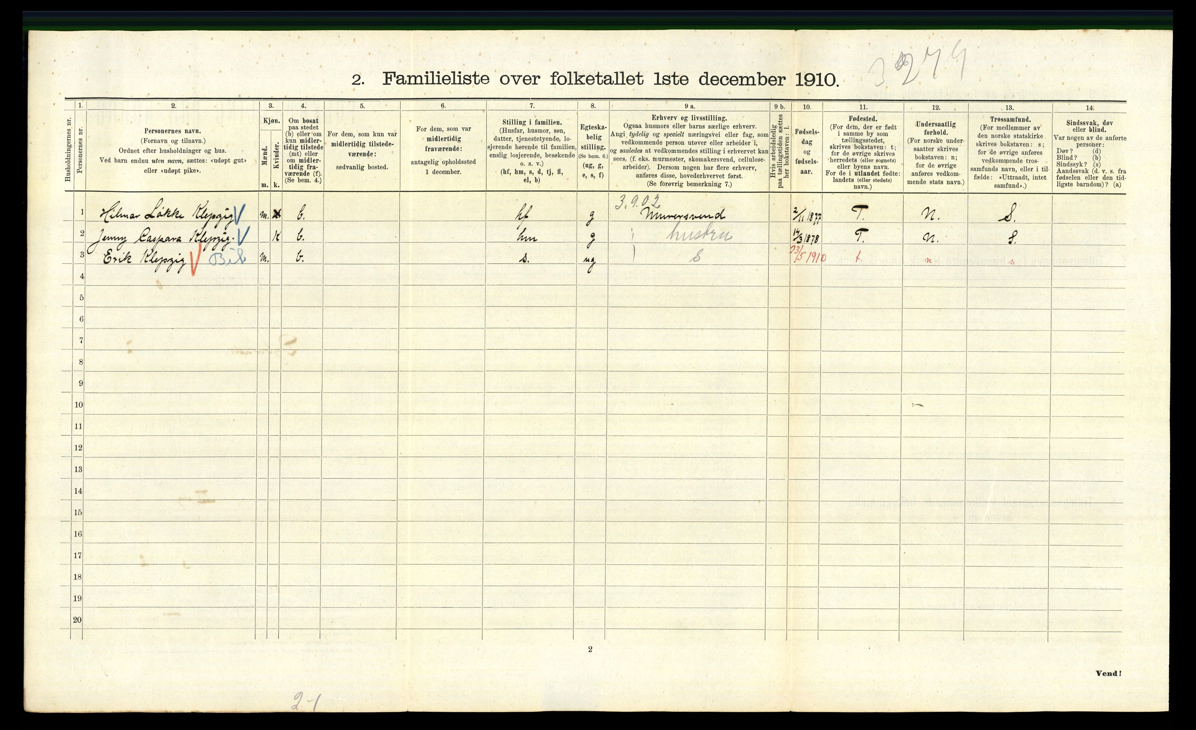 RA, 1910 census for Kristiania, 1910, p. 17998