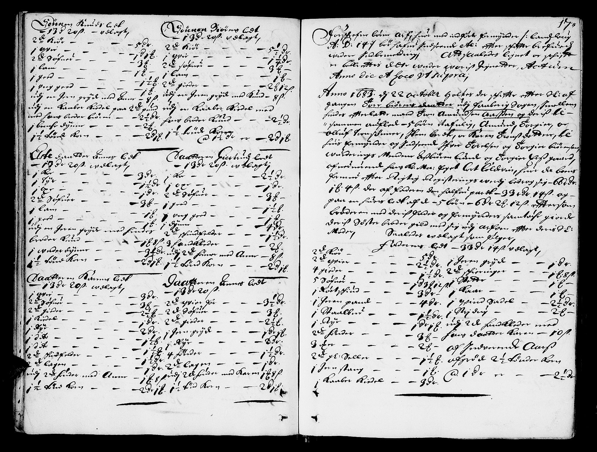 Sorenskriverier i Gudbrandsdalen, AV/SAH-TING-036/J/Ja/Jab/L0001: Skifteprotokoll - Sør-Gudbrandsdal, 1682-1721, p. 16b-17a