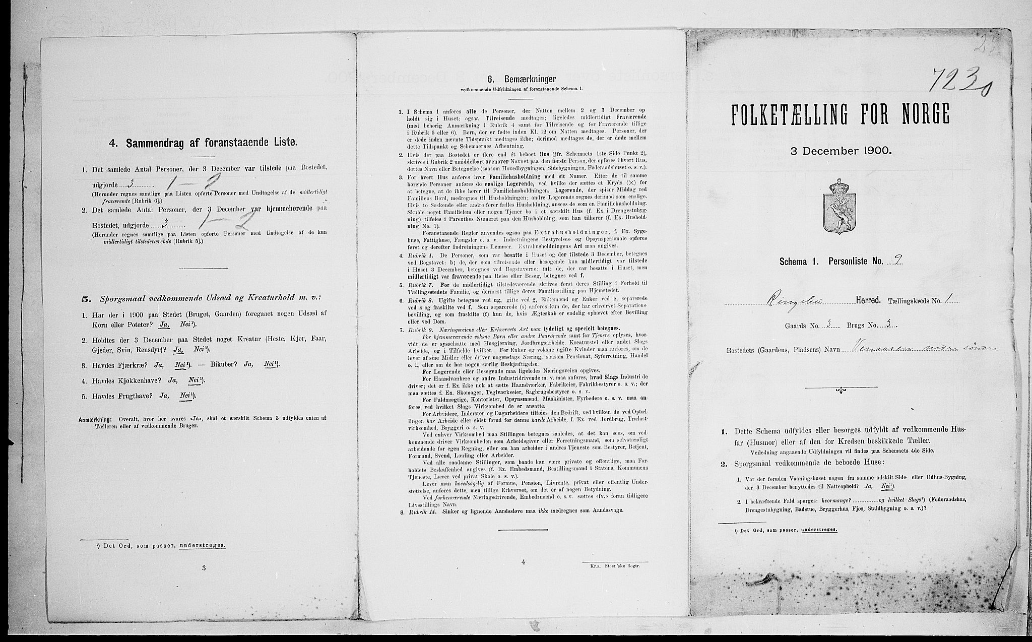 SAH, 1900 census for Ringebu, 1900, p. 48