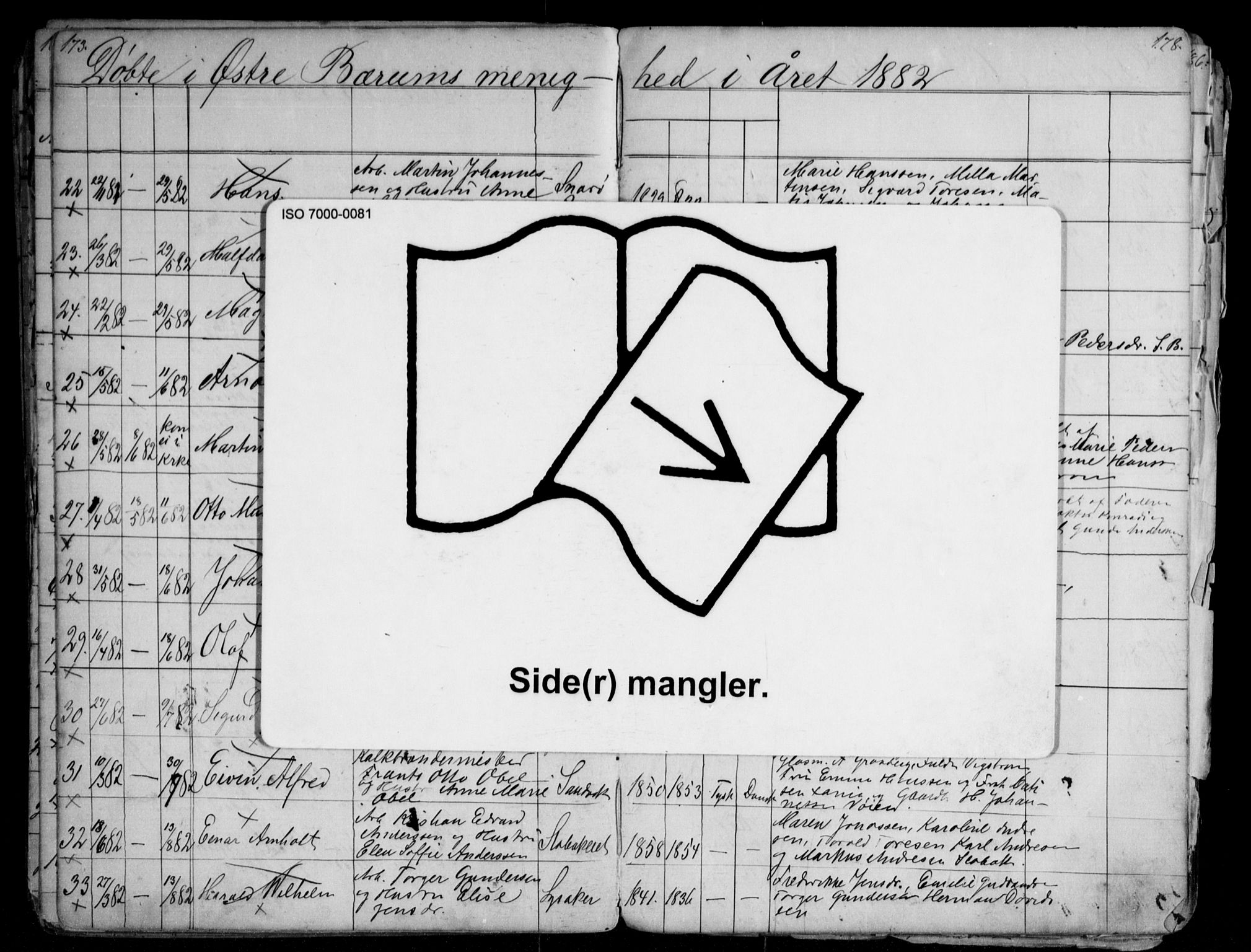 Asker prestekontor Kirkebøker, AV/SAO-A-10256a/G/Gc/L0002: Parish register (copy) no. III 2, 1874-1883, p. 173-174